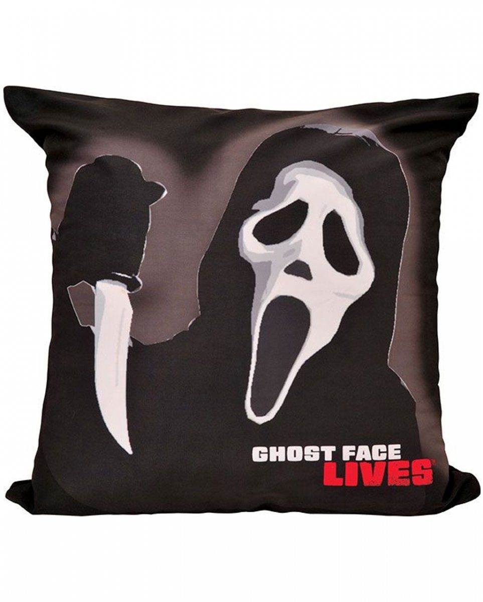 Horror-Shop Dekofigur Ghost Face Lives Kissenhülle als Halloween Wohnacc