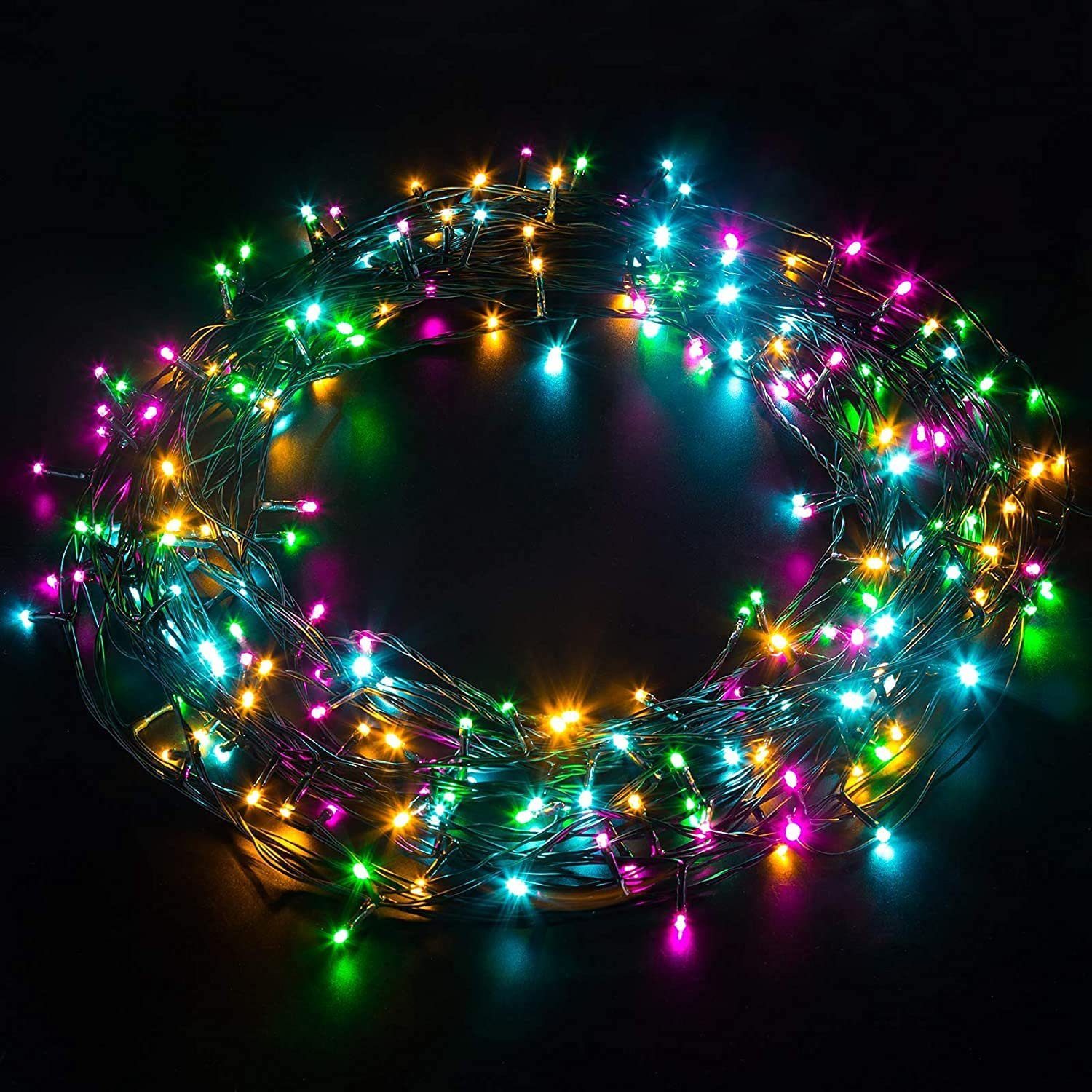 Bunt 500 LED Lichterkette Weihnachtsbeleuchtung 8 Modi Leuchte Party Garten IP44 