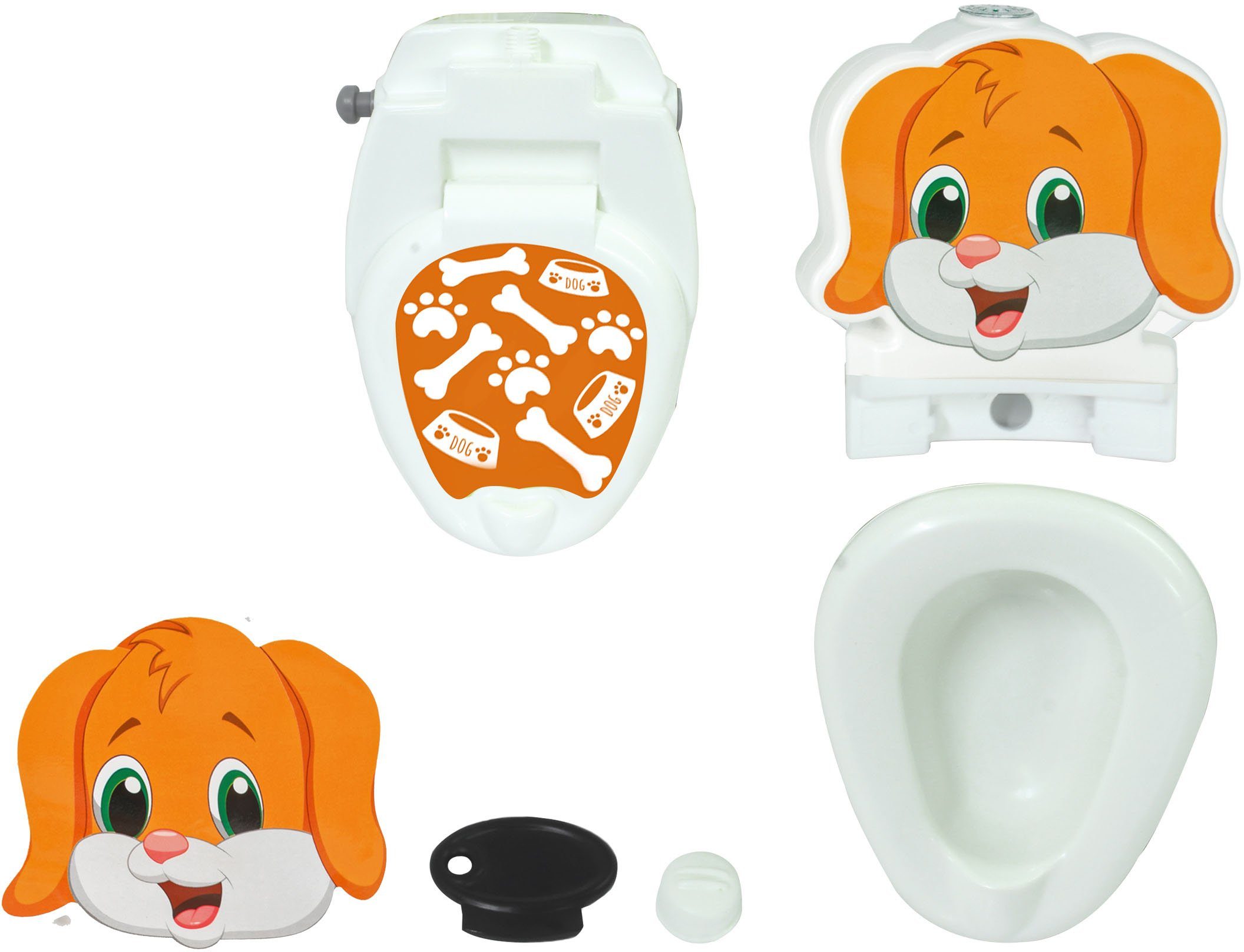Jamara Toilet Trainer My Little Toilet, Dog, with Flushing Sound and Toilet Paper Holder