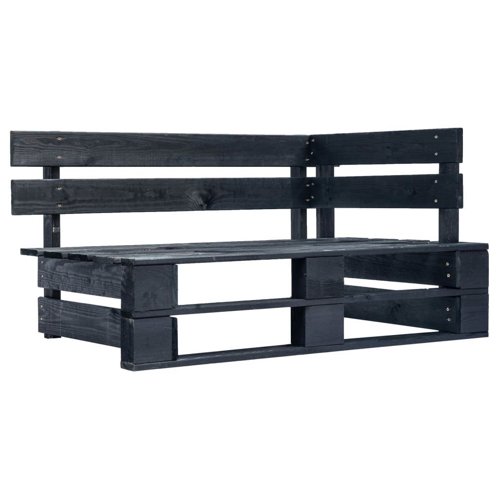 furnicato Gartenbank Outdoor-Eckbank Paletten Holz Schwarz günstig online kaufen