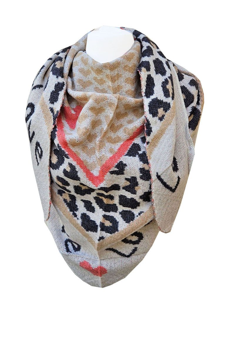 Dreieckstuch SAISON Dreieckschal Leo Love Beige günstig online kaufen
