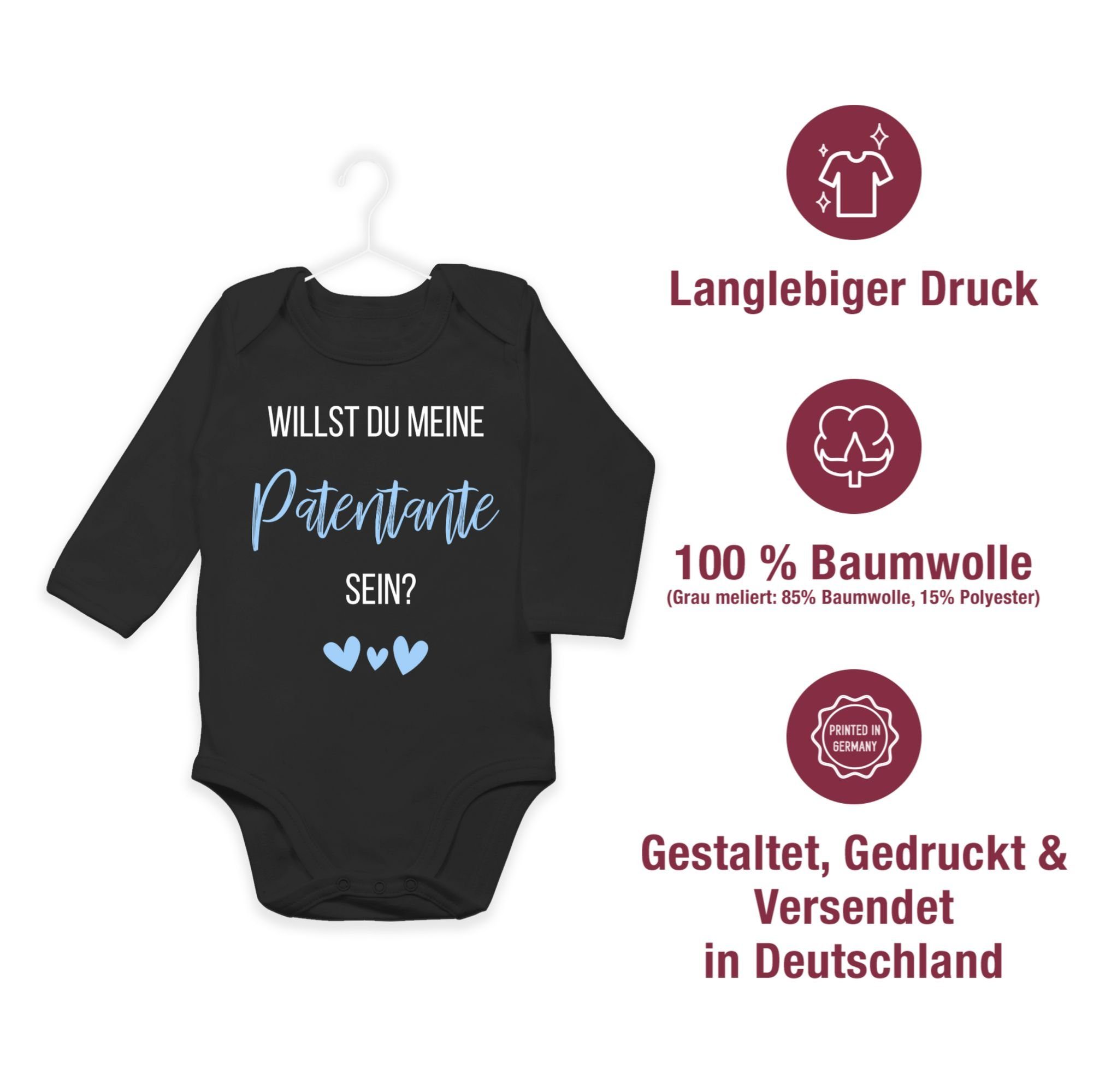 Schwarz sein? du 2 Patentante Patentante Shirtracer Shirtbody meine Baby Babyblau Willst