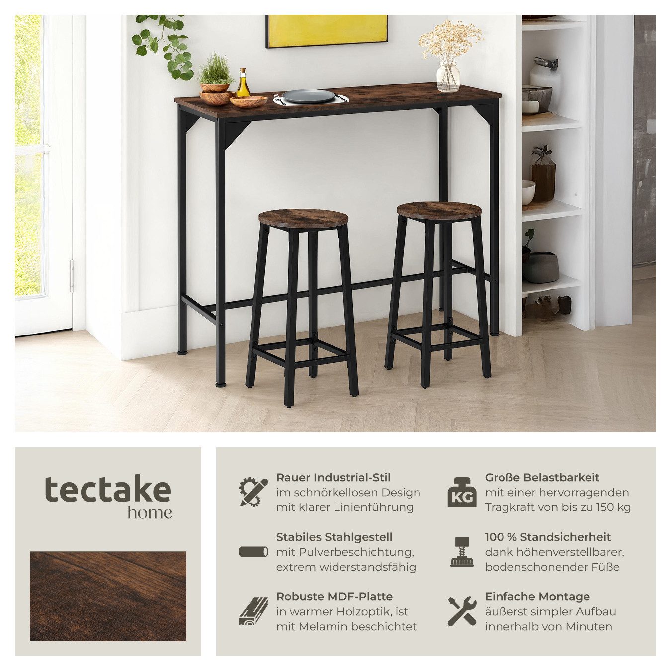tectake Esstisch Bartisch (1-St., 1 tlg), günstig online kaufen