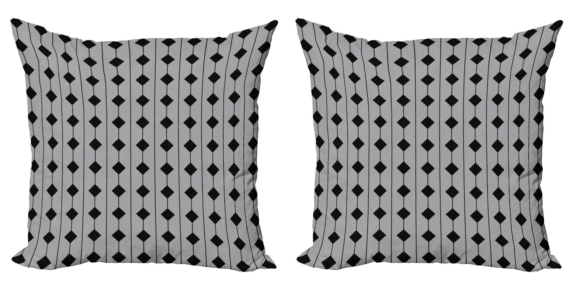 Kissenbezüge Modern Accent Doppelseitiger Digitaldruck, Abakuhaus (2 Stück), grau Geometric Square und Stripes