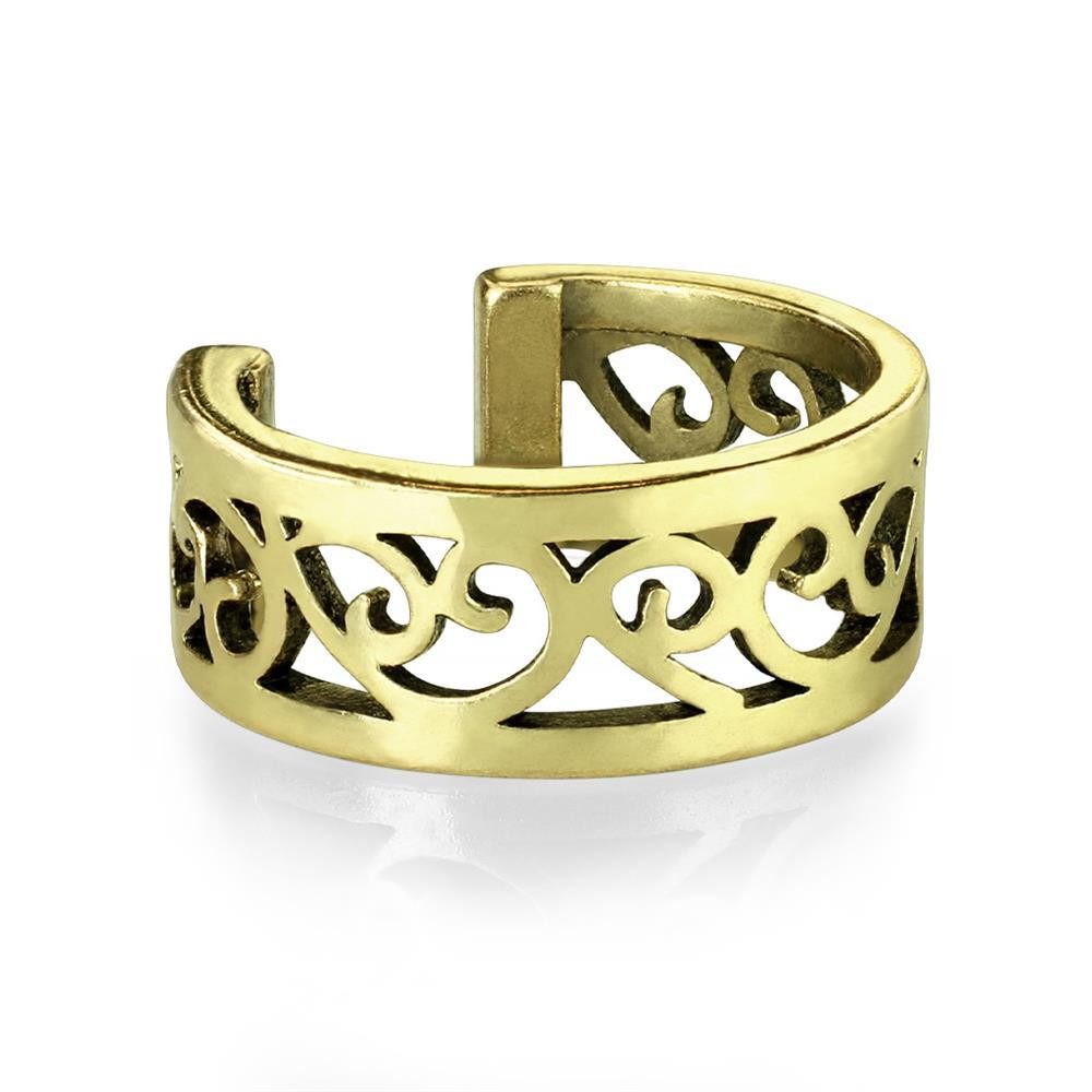 BUNGSA Ohrklemme Ohrklemme Ornamente aus Edelstahl Damen gold (1 Stück, 1-tlg), Ohrschmuck Ohrringe