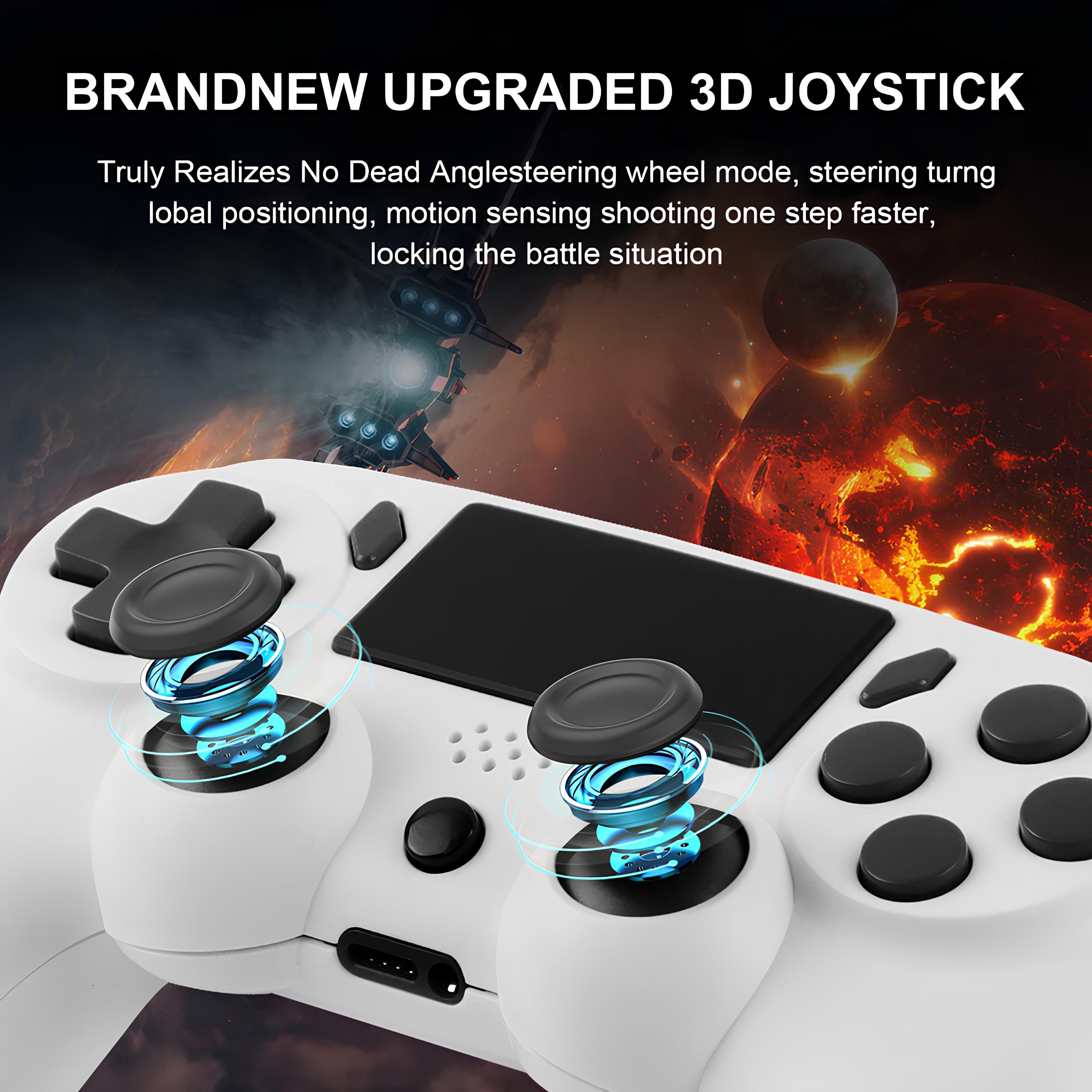 Athlix Gamepad Kabellos für PS4 PS3 PC, 6-Achsen Gyroskop Joystick Wireless Controller (8 Std. Akkulaufzeit, USB & Bluetooth, integriertes Touchpad) – Bild 4 von 5
