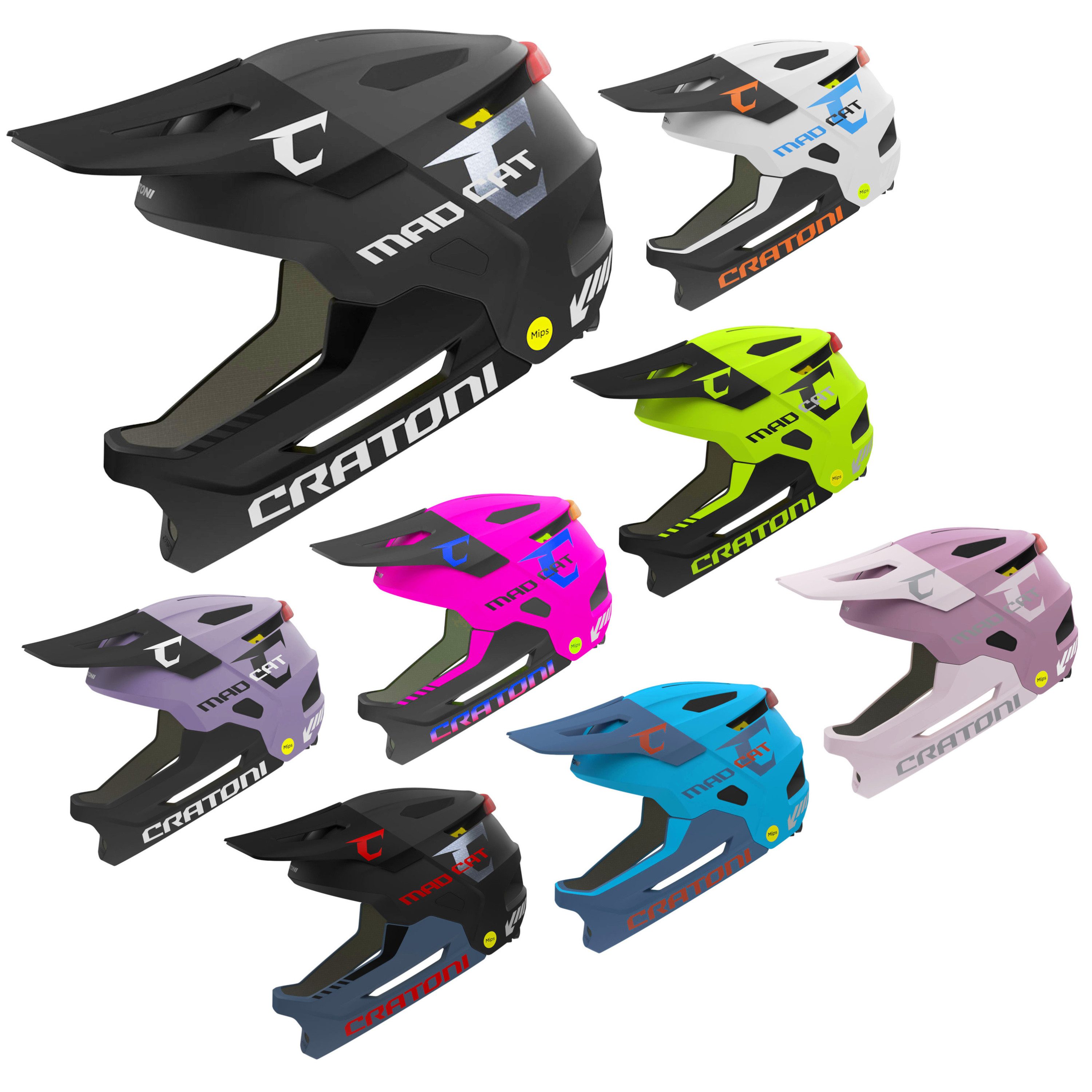 Cratoni Fahrradhelm Kinderhelm Madcat MIPS, Fullfacehelm für Kinder Gr. S/M (49-56 cm)