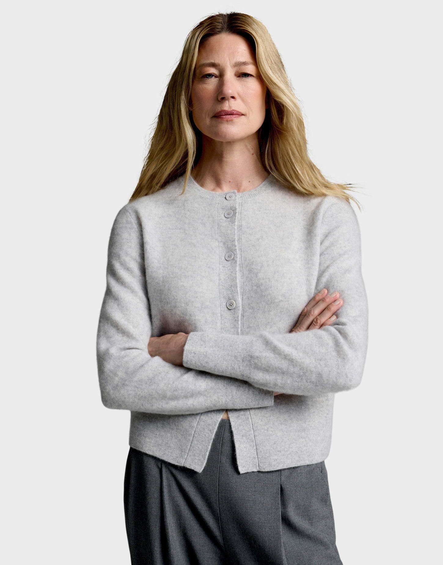 someday Strickjacke Telora aus reinem Kaschmir Leicht verkürzter, gerader Schnitt mit gebürsteter Oberfläche