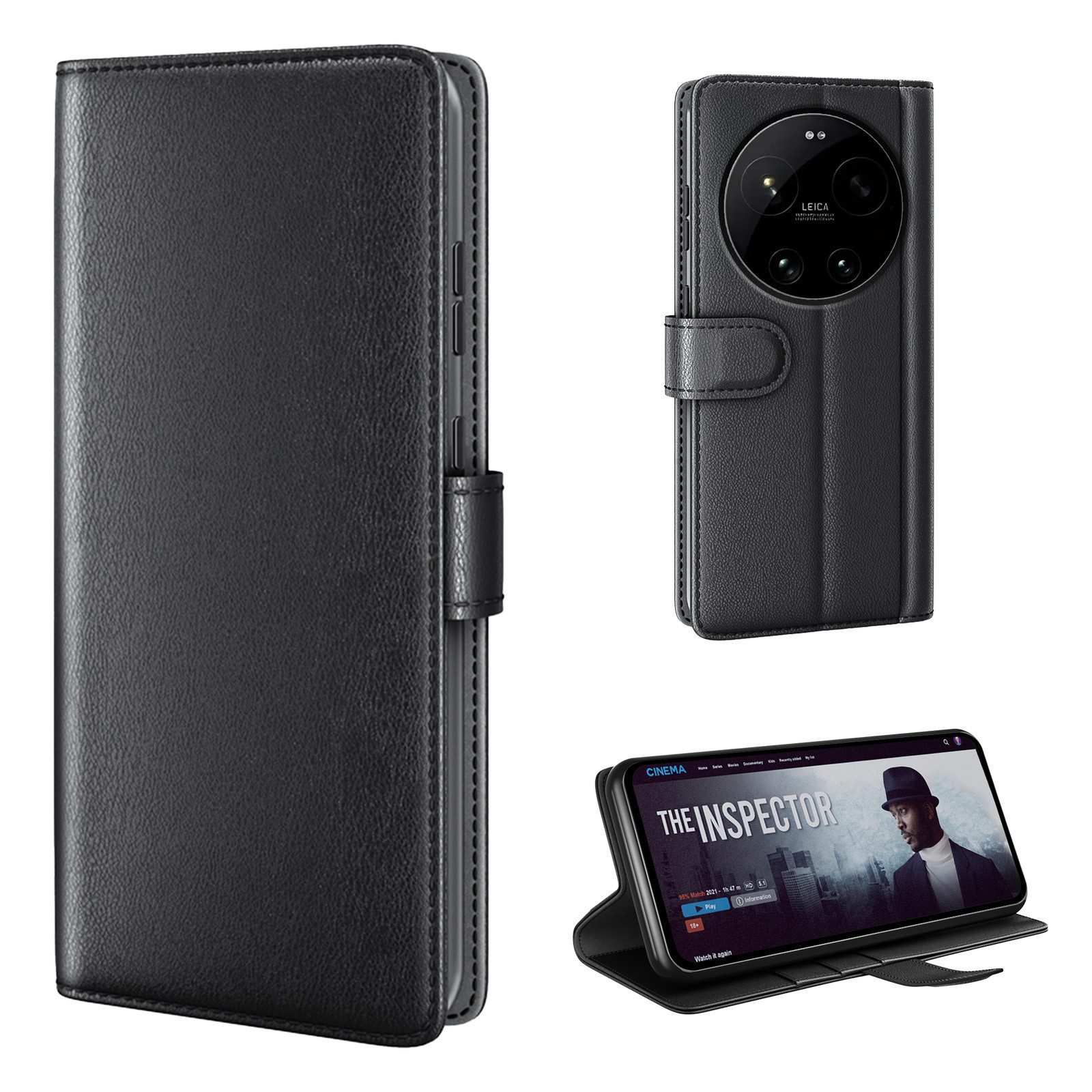 Tec-Expert Handyhülle Echtleder Handyhülle für Xiaomi 17 Ultra 6.9 Zoll, 6,9", Cover Klapphülle Case mit Kartenfächern und Geldfach aufstellbar