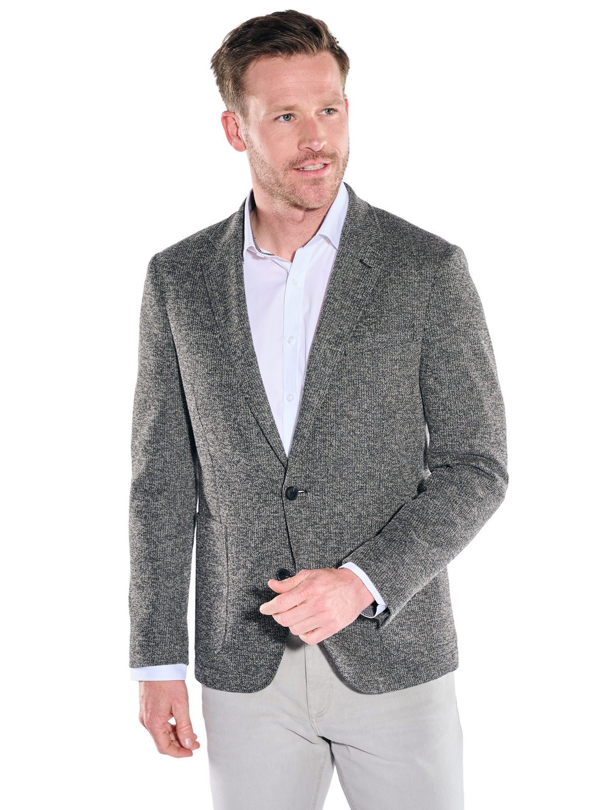 Engbers Sakko Herren Freizeit-Sakko mit Minimusterung, Beige