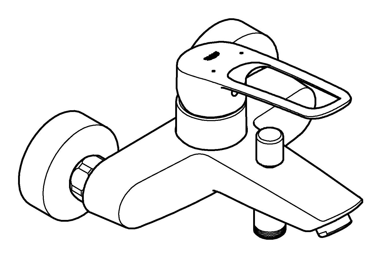 Thumbnail - Grohe Wannenarmatur Eurosmart Einhand-Wannenbatterie offener Hebel - Chrom