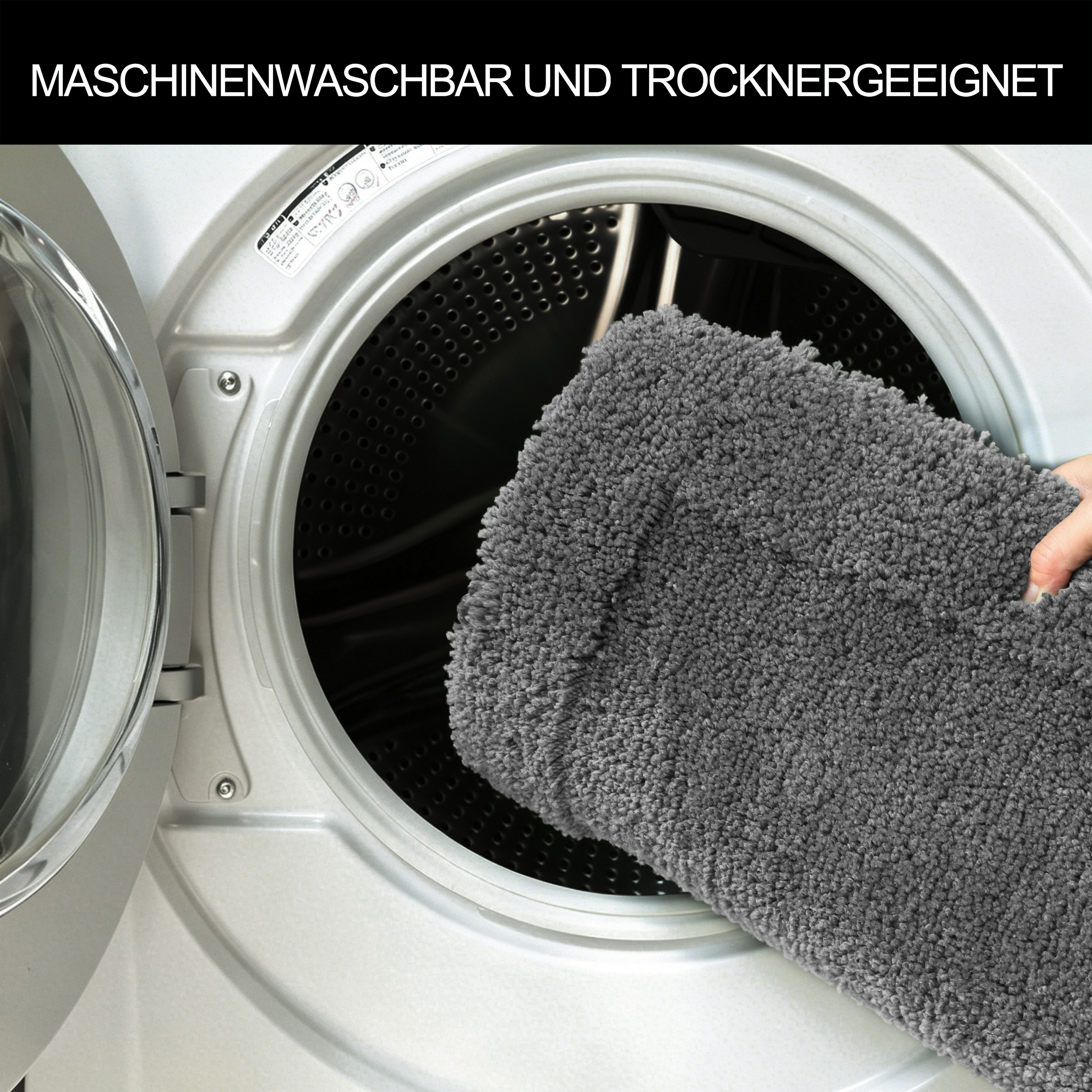 OTTO home Badematte Sanremo mit Rahmen, Badvorleger, Badezimmer, sehr weich, Hoch-Tief, Höhe 25 mm, rutschhemmend beschichtet, schnell trocknend, fußbodenheizun – Bild 4 von 5