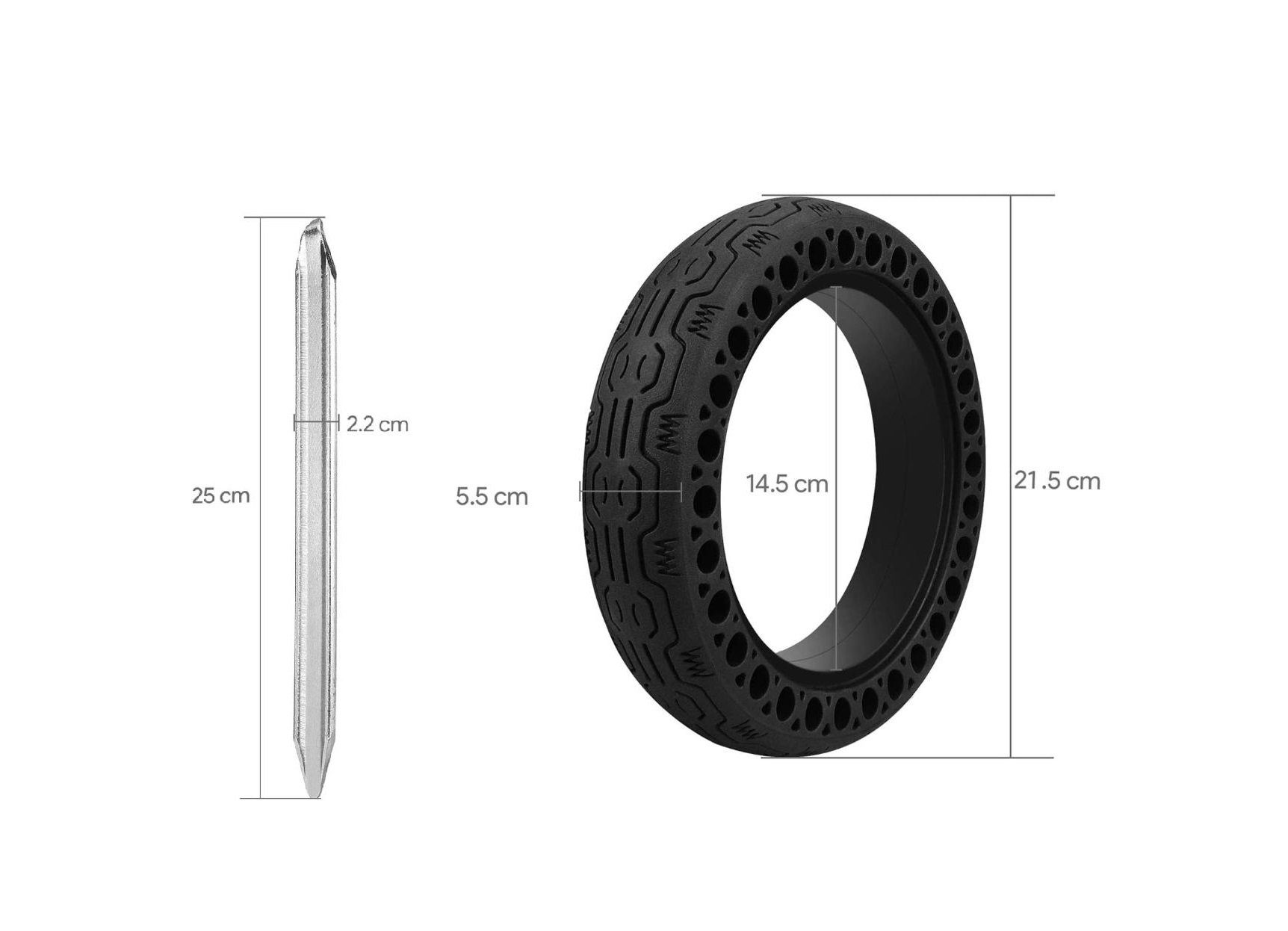 8,5 Zoll 2 x Reifen für Vorne/hinten robust pannensicher Reifen Ersatzreifen EhuaStore Vollreifen kompatibel mit Xiaomi M365 langlebig Xiaomi Mijia M365 Zubehör