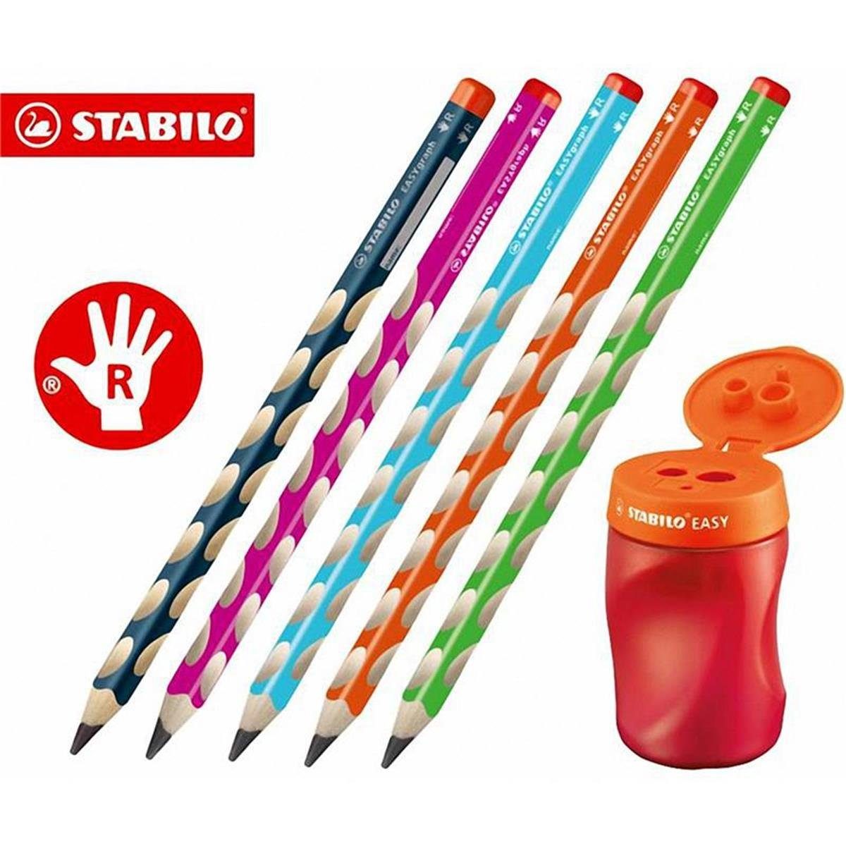 Buntstift STABILO EASY Set - 3 in 1 - Rechtshänder + 5 Bleistifte