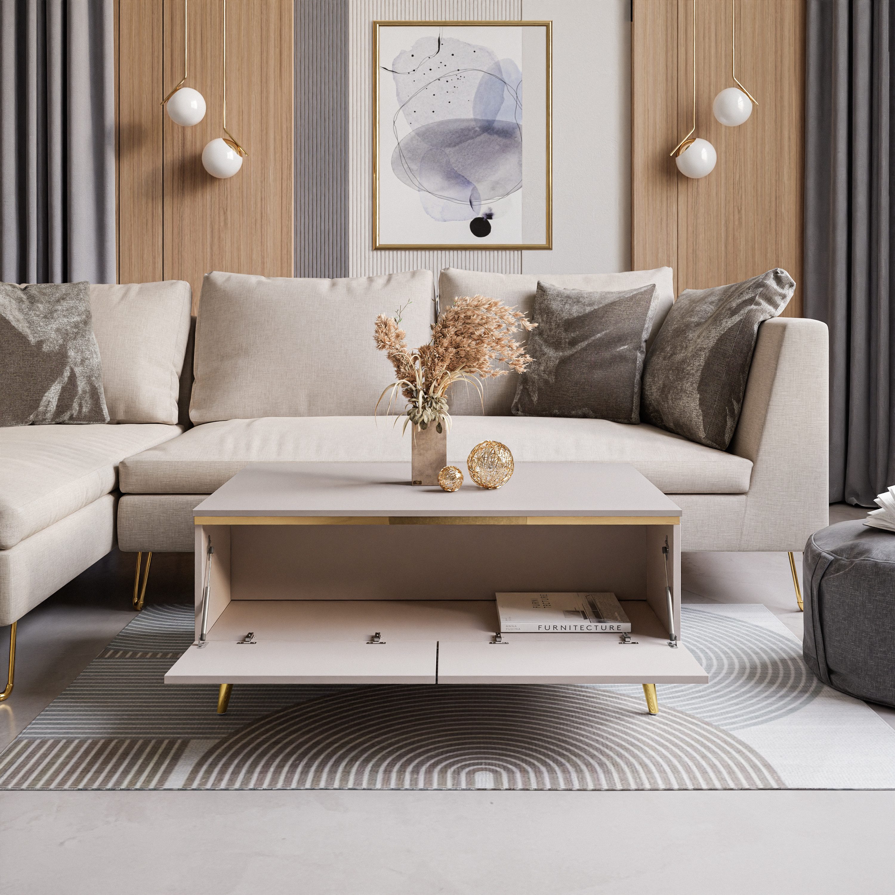 Lookway Couchtisch AURORA KASCHMIR mit Stauraum