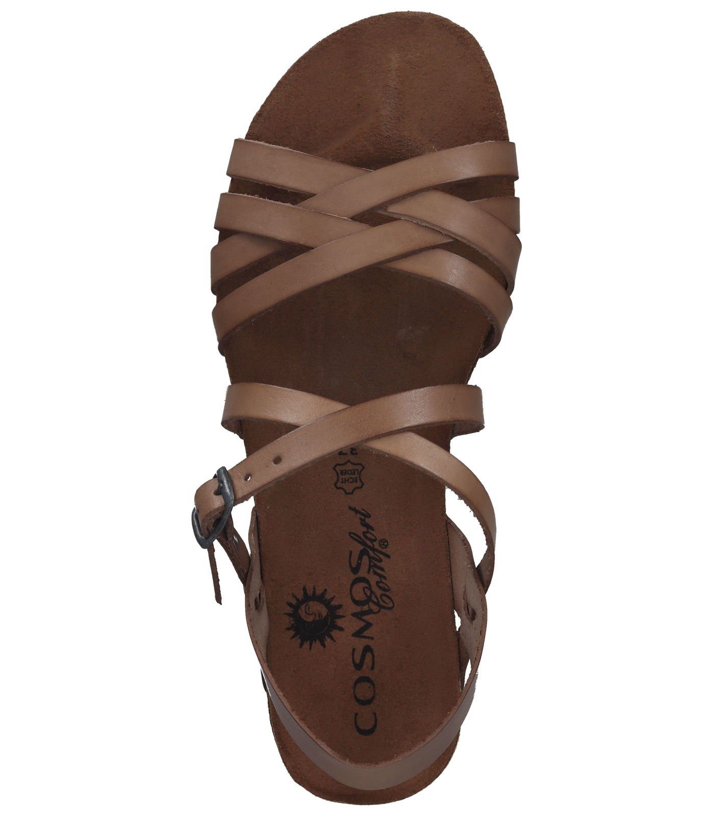 COSMOS Comfort Sandalen Leder Riemchensandalette Beige