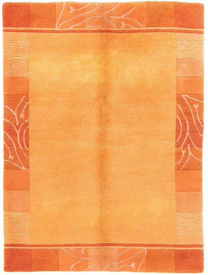 Wollteppich Nepal - 200 x 140 cm - orange, morgenland, rechteckig, Höhe: 18  mm, Wohnzimmer, Handgeknüpft, Einzelstück mit Zertifikat