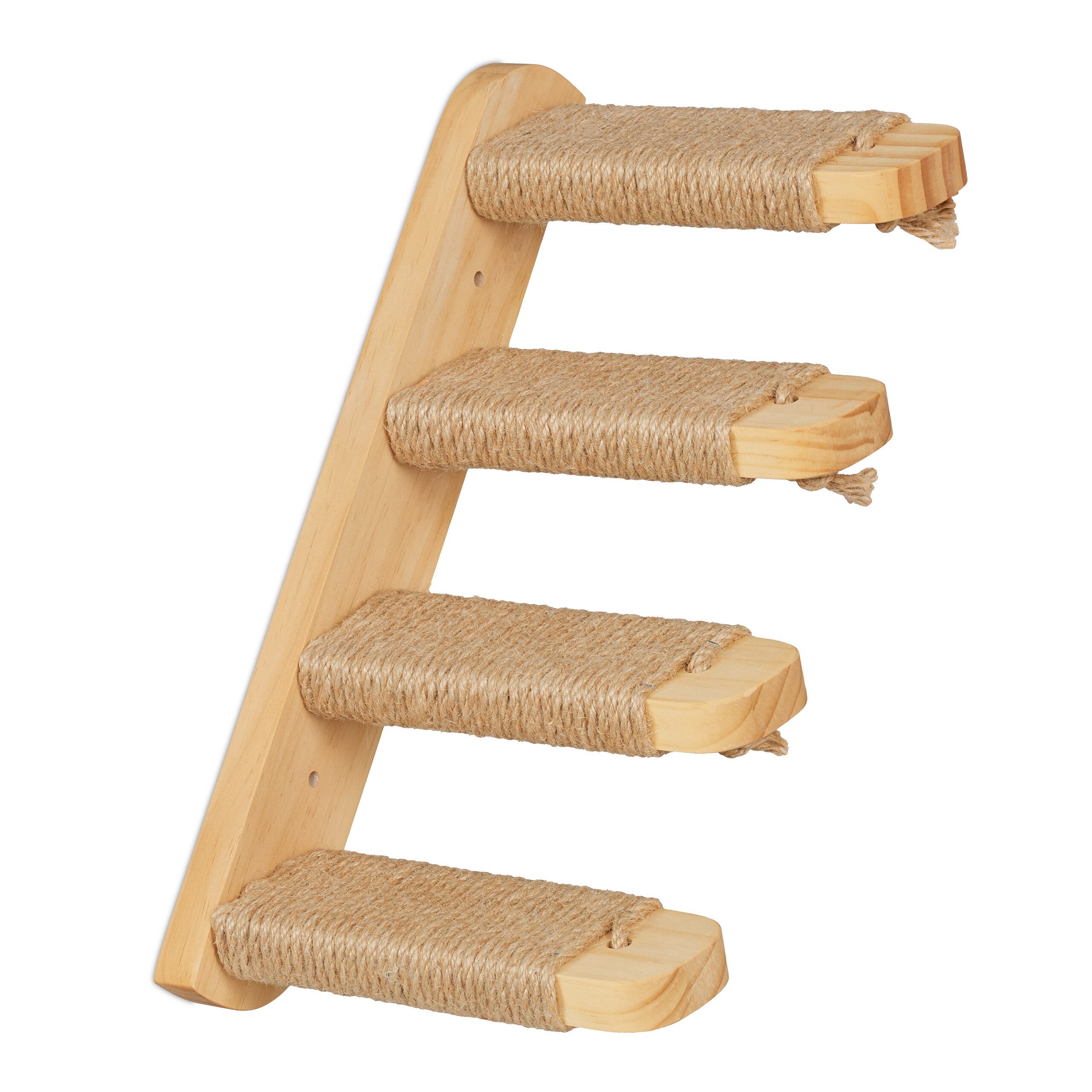 relaxdays Katzen-Kletterwand Katzentreppe Wand mit 4 Stufen günstig online kaufen