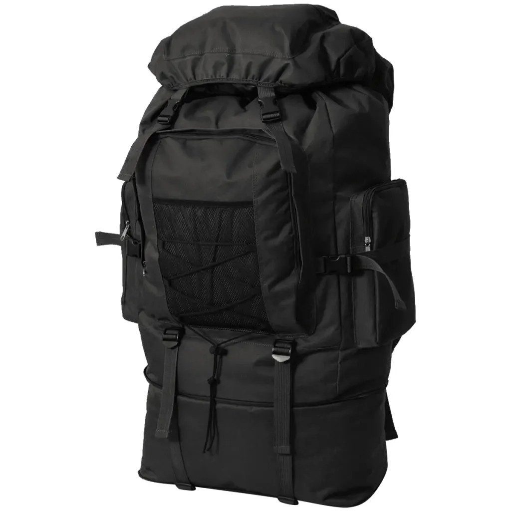 vidaXL Wanderrucksack vidaXL Armee-Style Rucksack XXL 100 L Schwarz