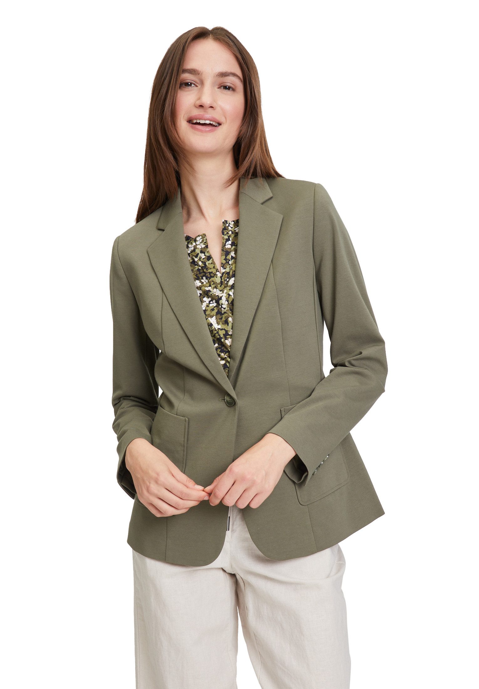 Longblazer Betty & Co Klassischer Blazer mit Taschen