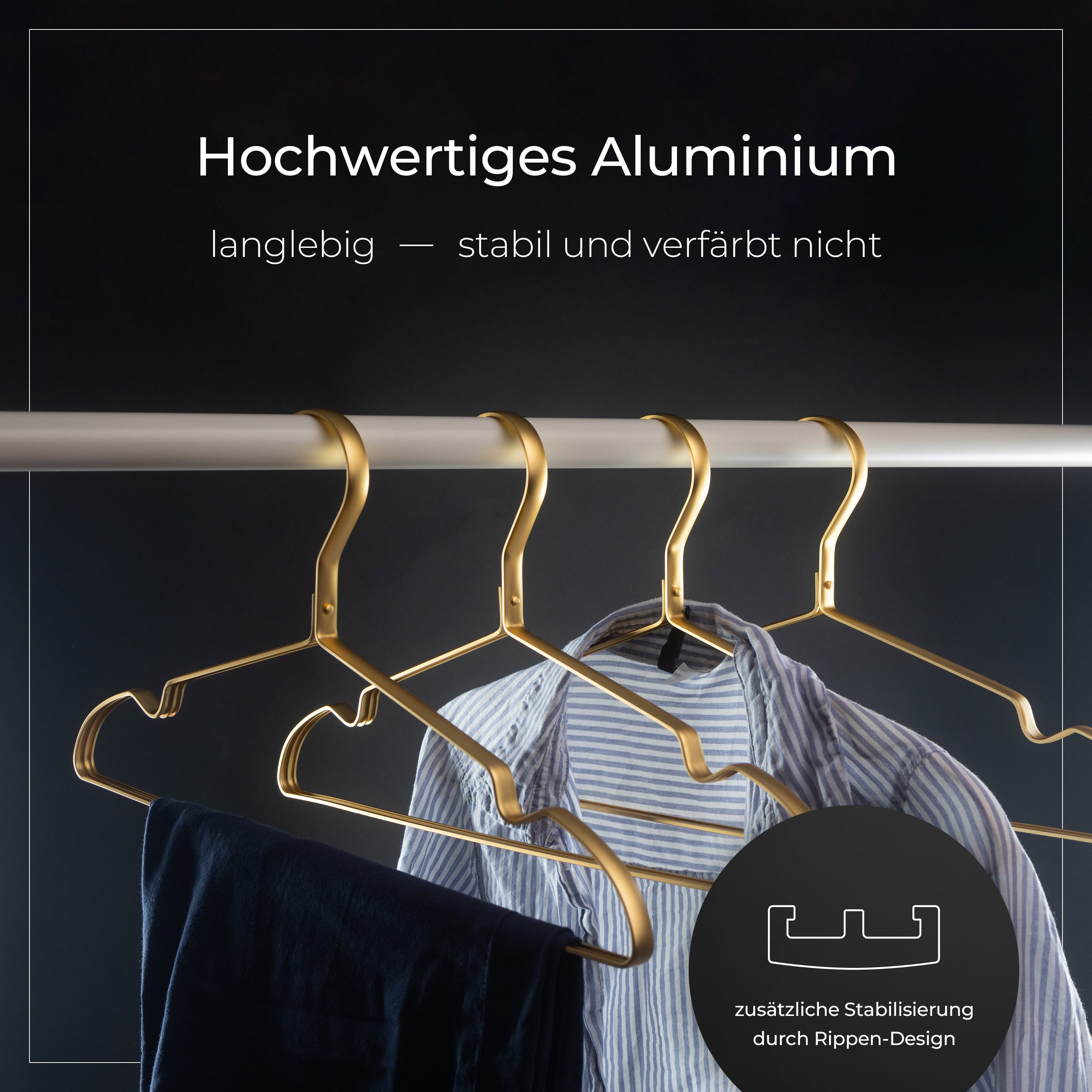 Parusia Kleiderbügel 10/20/40 Parusia Kleiderbügel gold 42x1cm, Metall rost günstig online kaufen