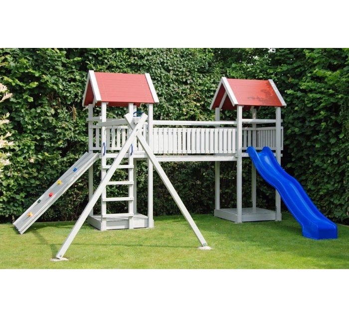 bv-vertrieb Spielturm Kletterturm Holzturm Spielturm für Kinder mit Sandkasten Kletterwand Rutsche - (4255)