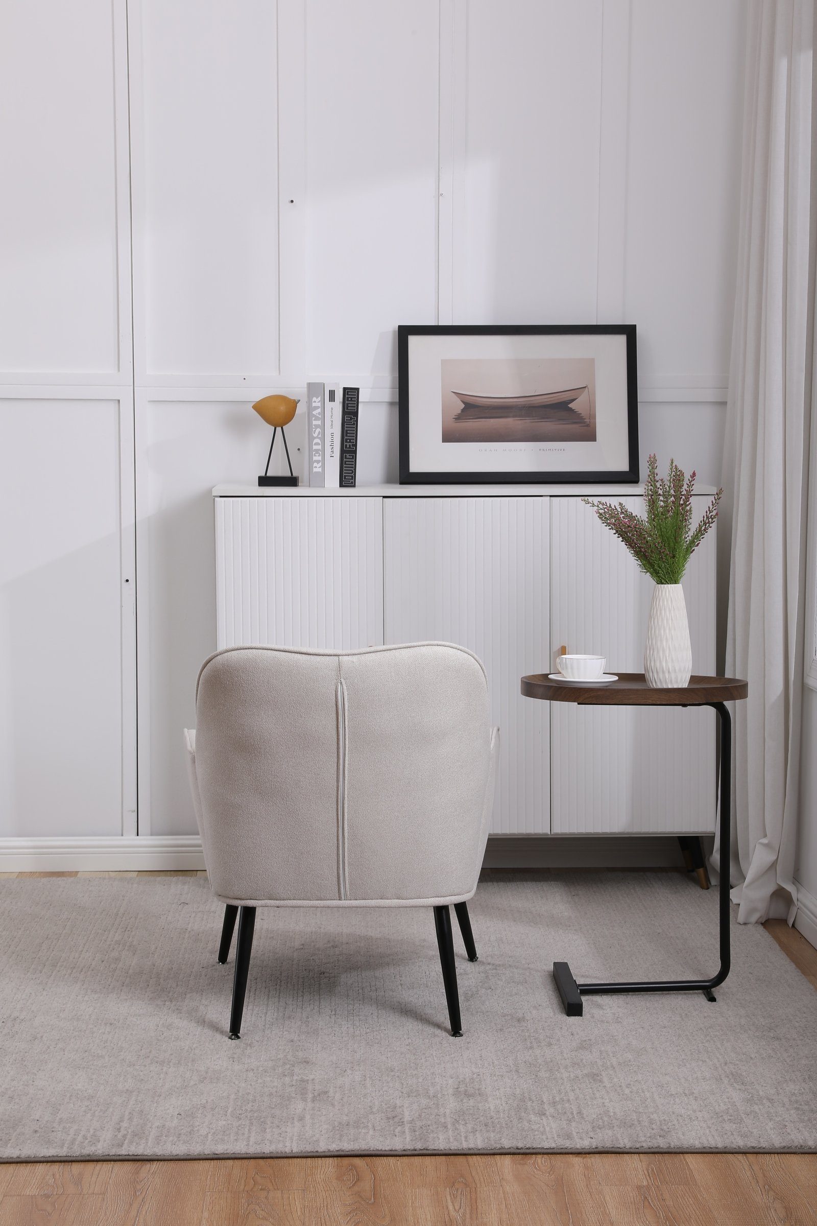 Wohnzimmer Sessel Armlehnen Polsterstuhl mit Weiß für Wohnzimmer und Polsterstuhl Modern Sessel Sofa SEEZSSA Kaffeestuhl Schlafzimmer Lounge Relaxsessel, Stuhl