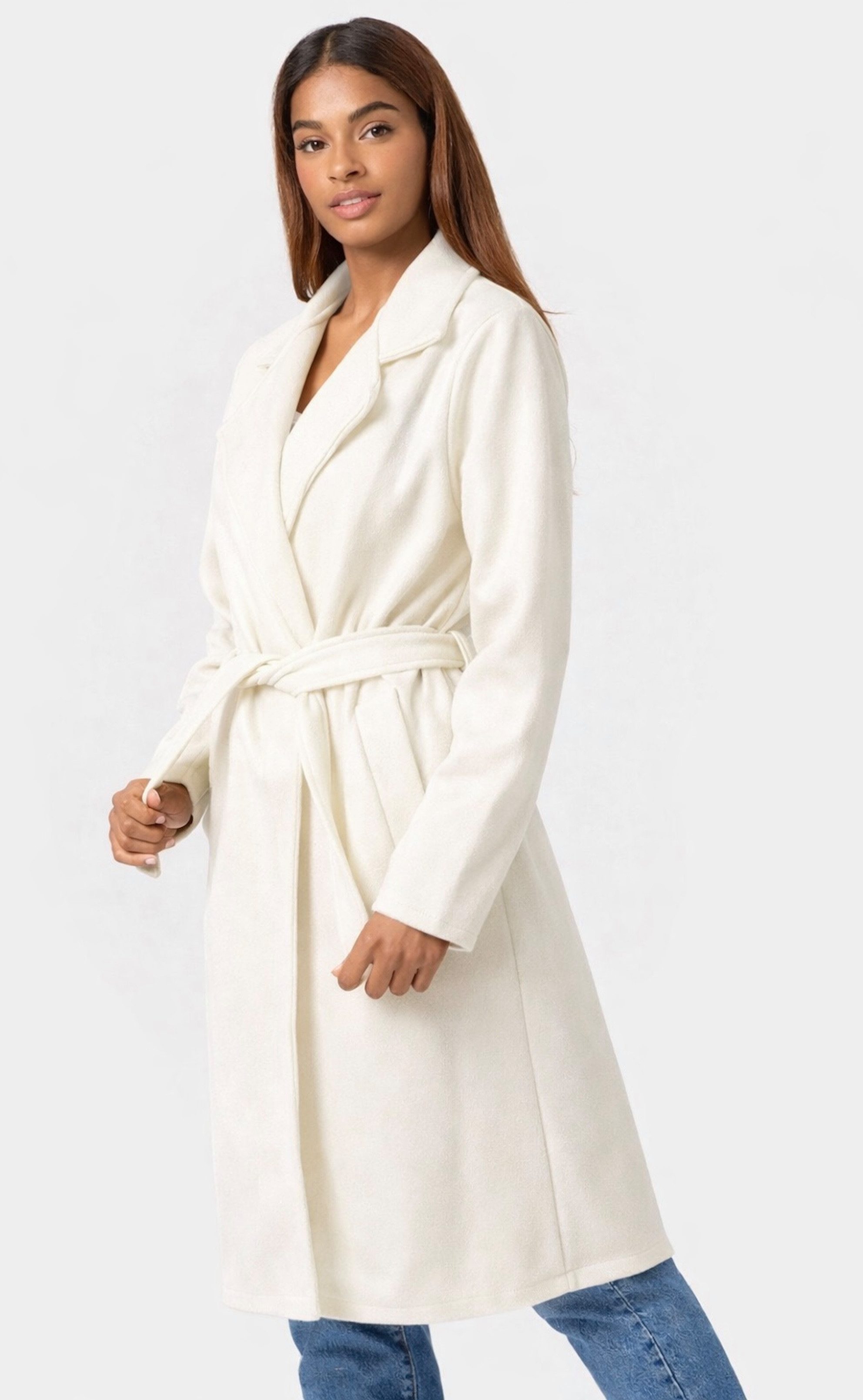 Worldclassca Trenchcoat Worldclassca Damen Trenchcoat mit Gürtel Reverskragen langer Mantel Neue Kollektion - Stilvolle und gemütliche Mode für Damen
