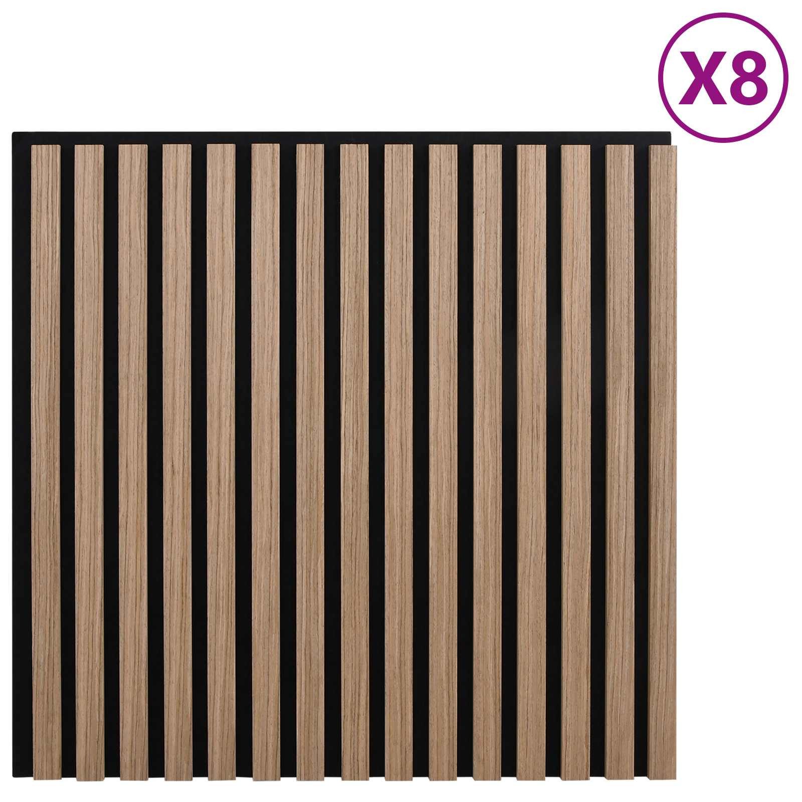 vidaXL Wandpaneel Wandpaneele 8 pcs Braun 60,5 x 60 cm, (8-tlg)