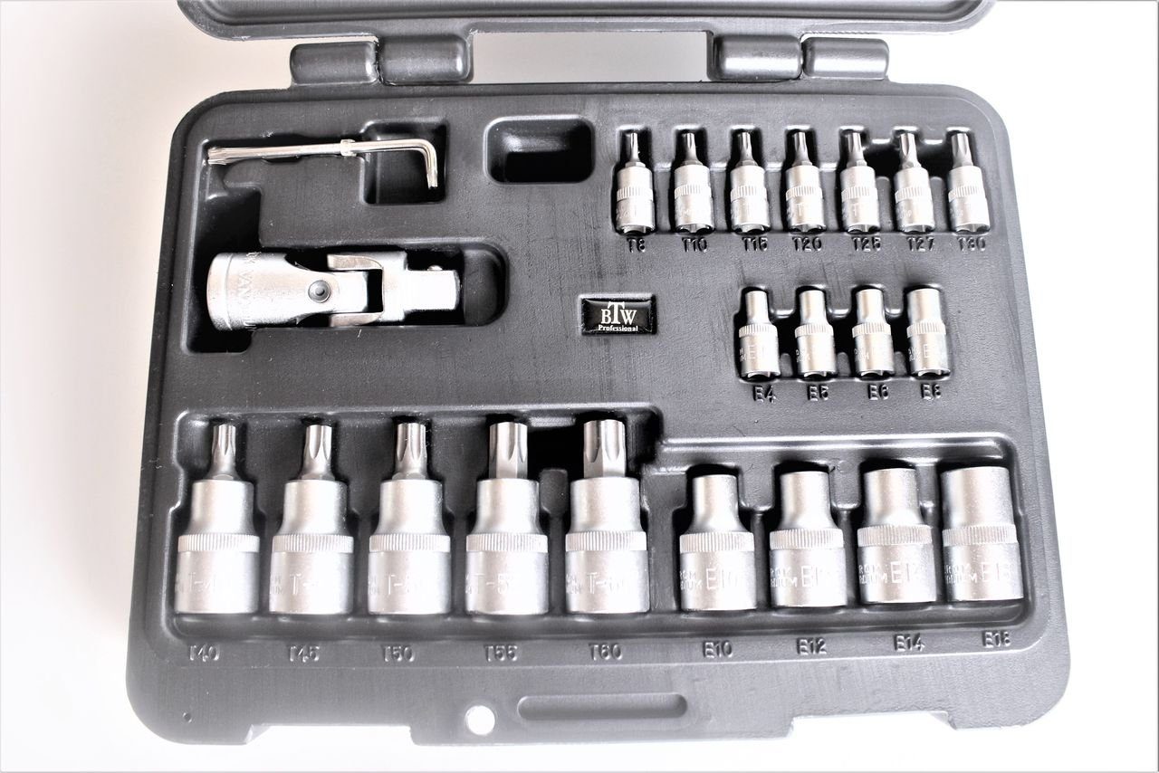 Antrieb BTW Außen und Steckschlüssel-Satz Innen myMAW 1/2" Bit- 1/4" & Steckschlüsselset 24-teilig