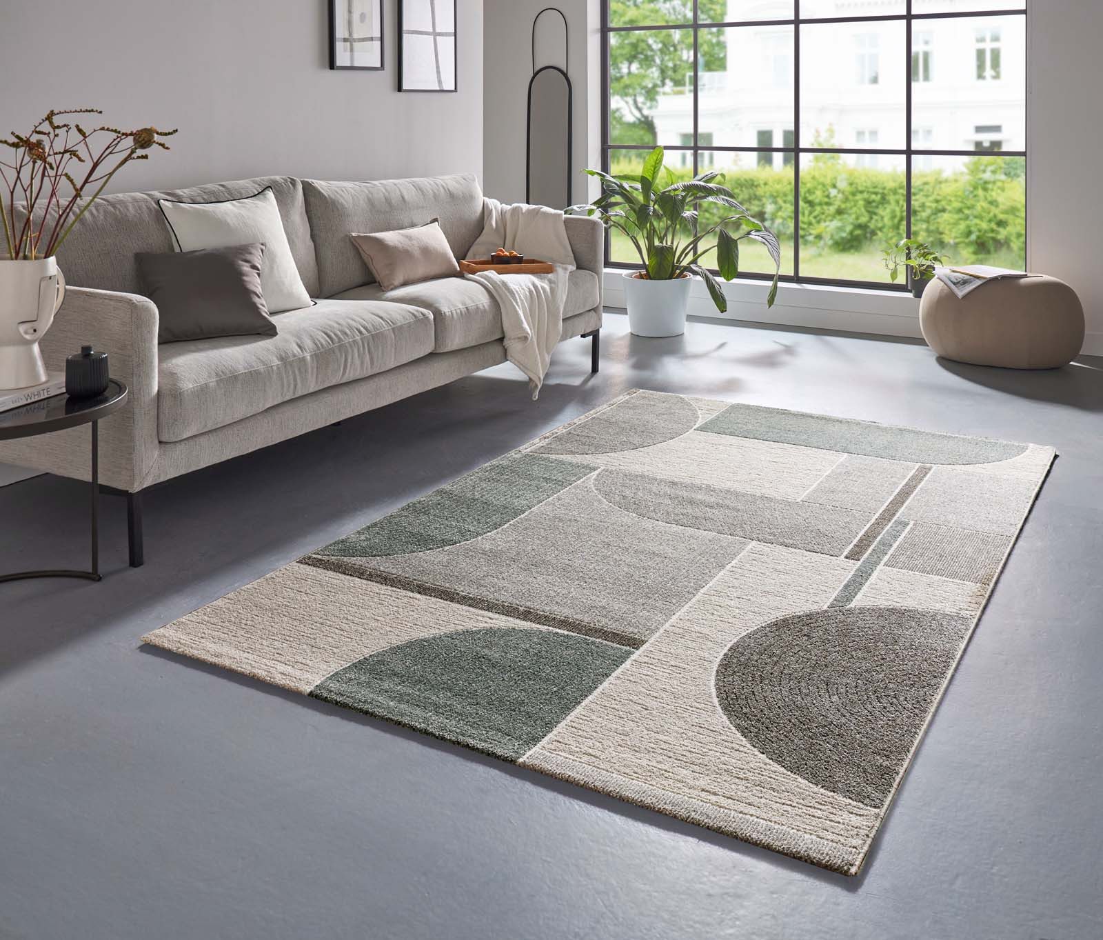 TaraCarpet Teppich TaraCarpet Valencia Teppich - Abstrakt, rechteckig, Höhe: 12 mm, Hochwertiger dichter Teppich abstraktes Design grün 80x150