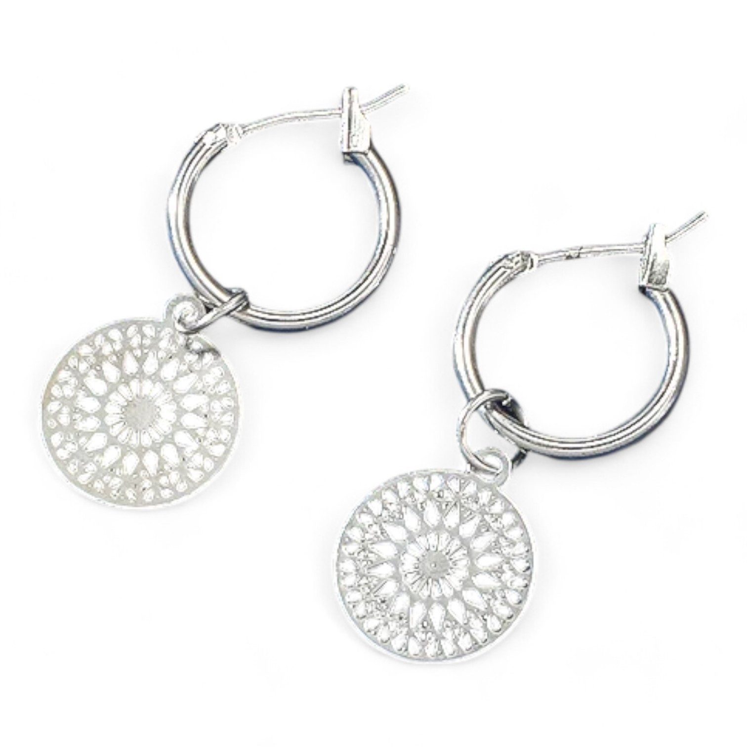 Eyecatcher Paar Creolen Mandala Ohrringe Creolen Gold und Silber hängend günstig online kaufen