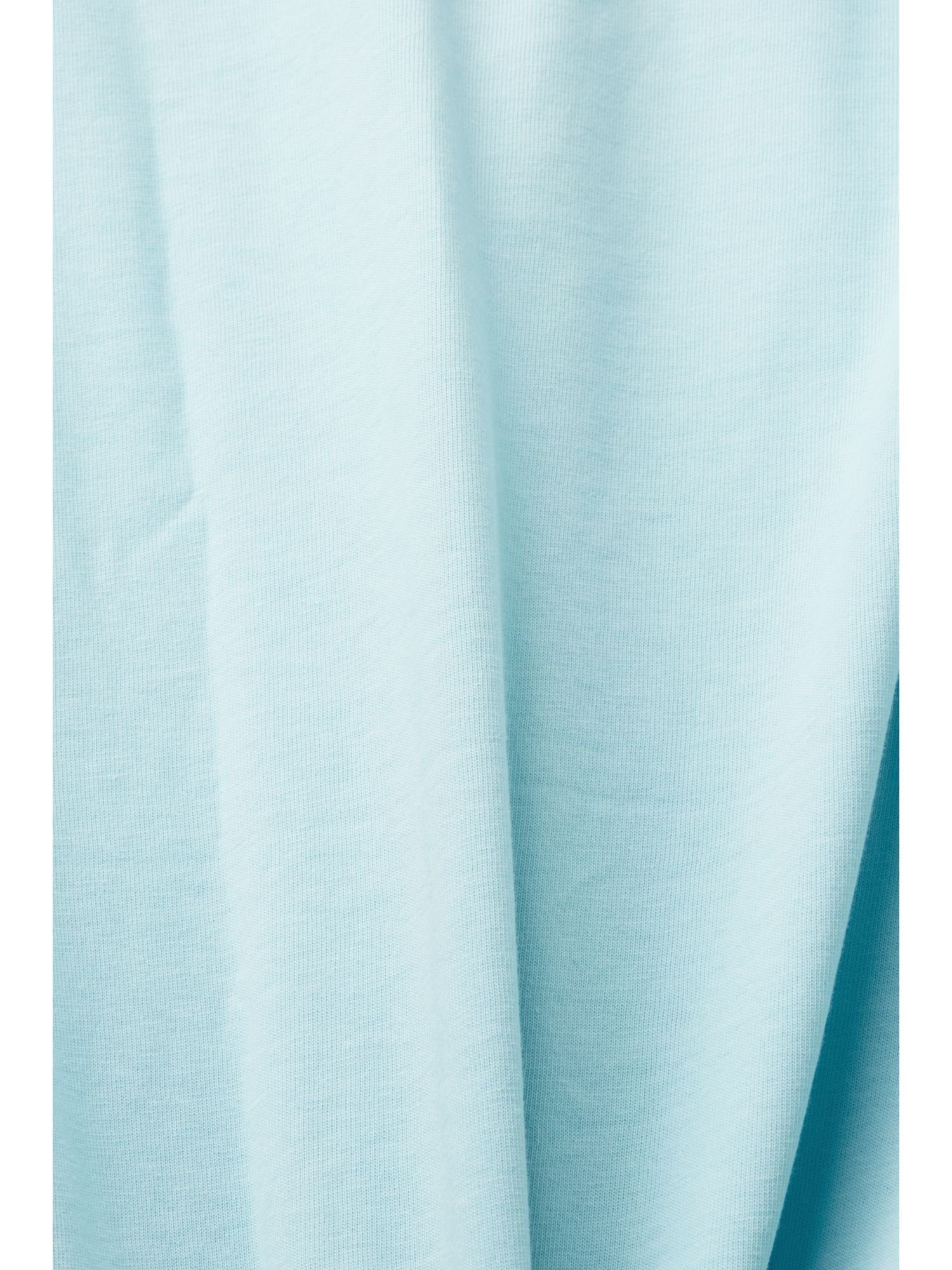 Esprit T-Shirt Bedrucktes Jersey-T-Shirt, 100 % (1-tlg) LIGHT Baumwolle TURQUOISE