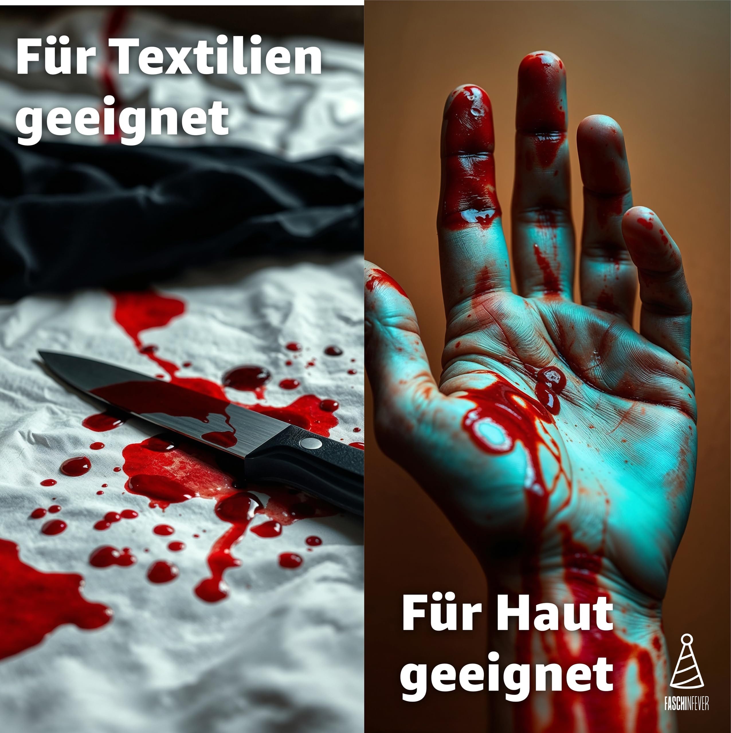 FASCHINFEVER Kostüm 50 ml Blut - abwaschbar & täuschend echt - &Kunstblut zum Schminken