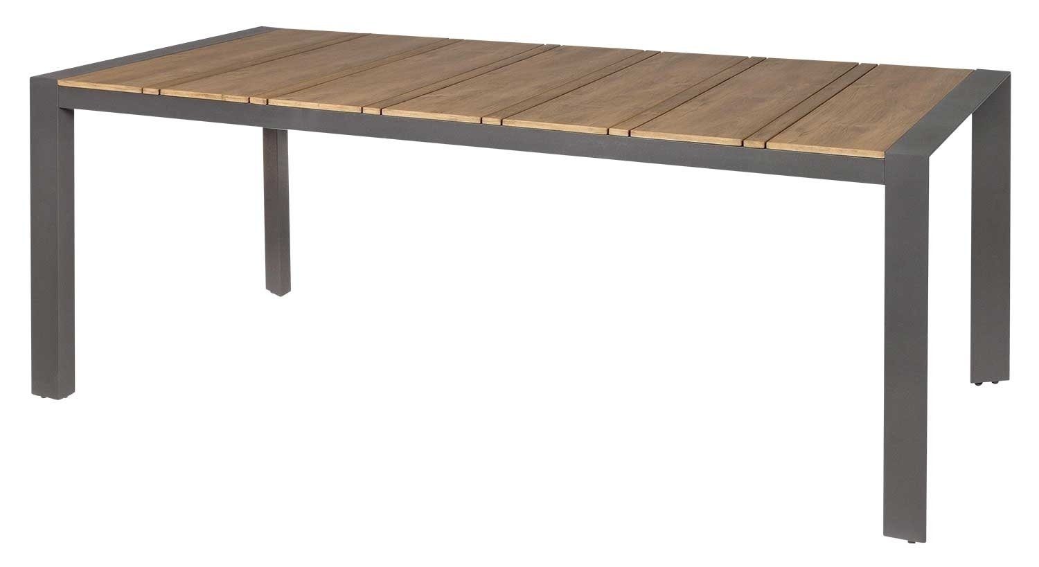 Gartentisch KUBIK, 198 x 100 cm, Aluminium, Braun, Anthrazit