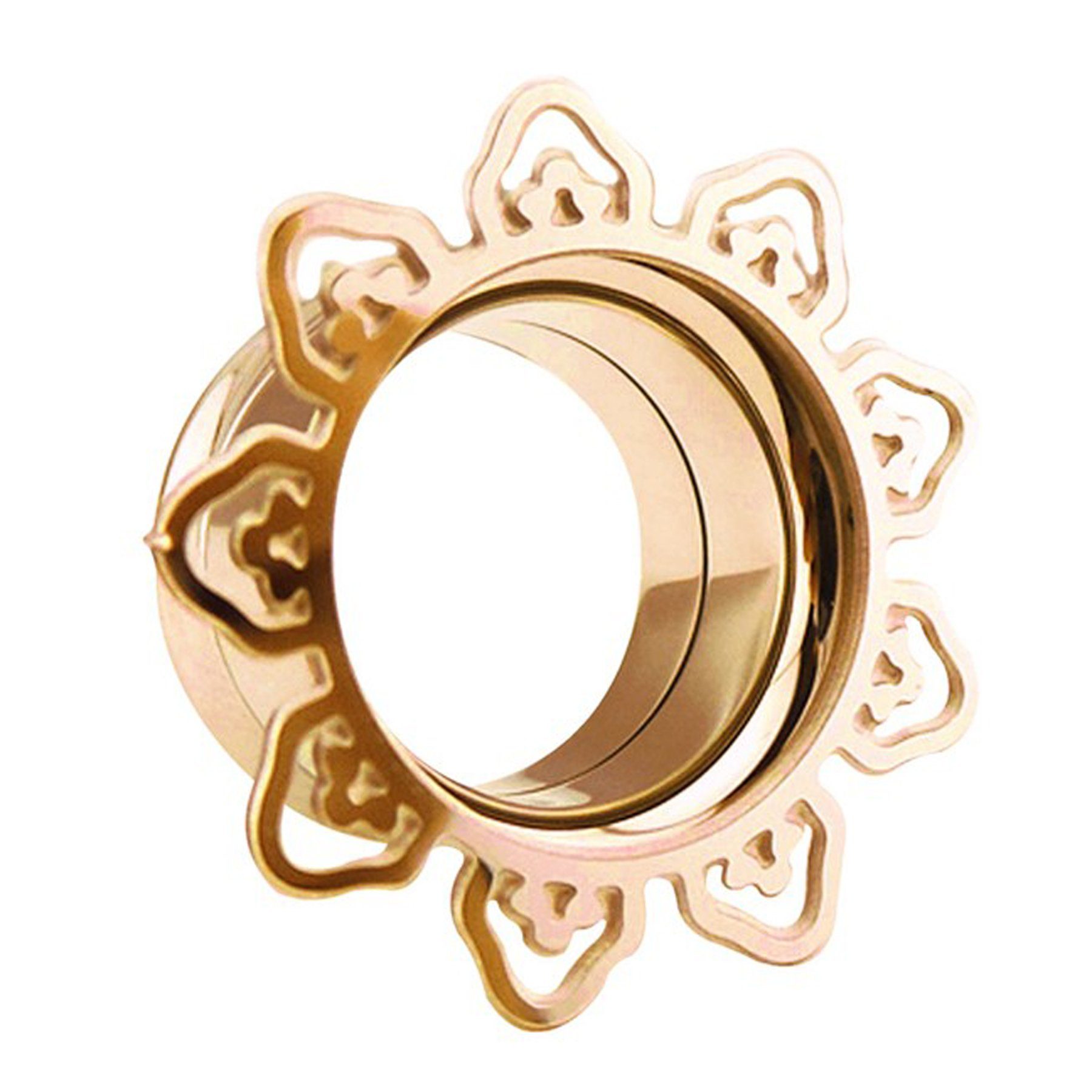 Adelia´s Dehnschnecke Piercing Ohrpiercing, Flesh Tunnel PVD Rosè Gold beschichtet