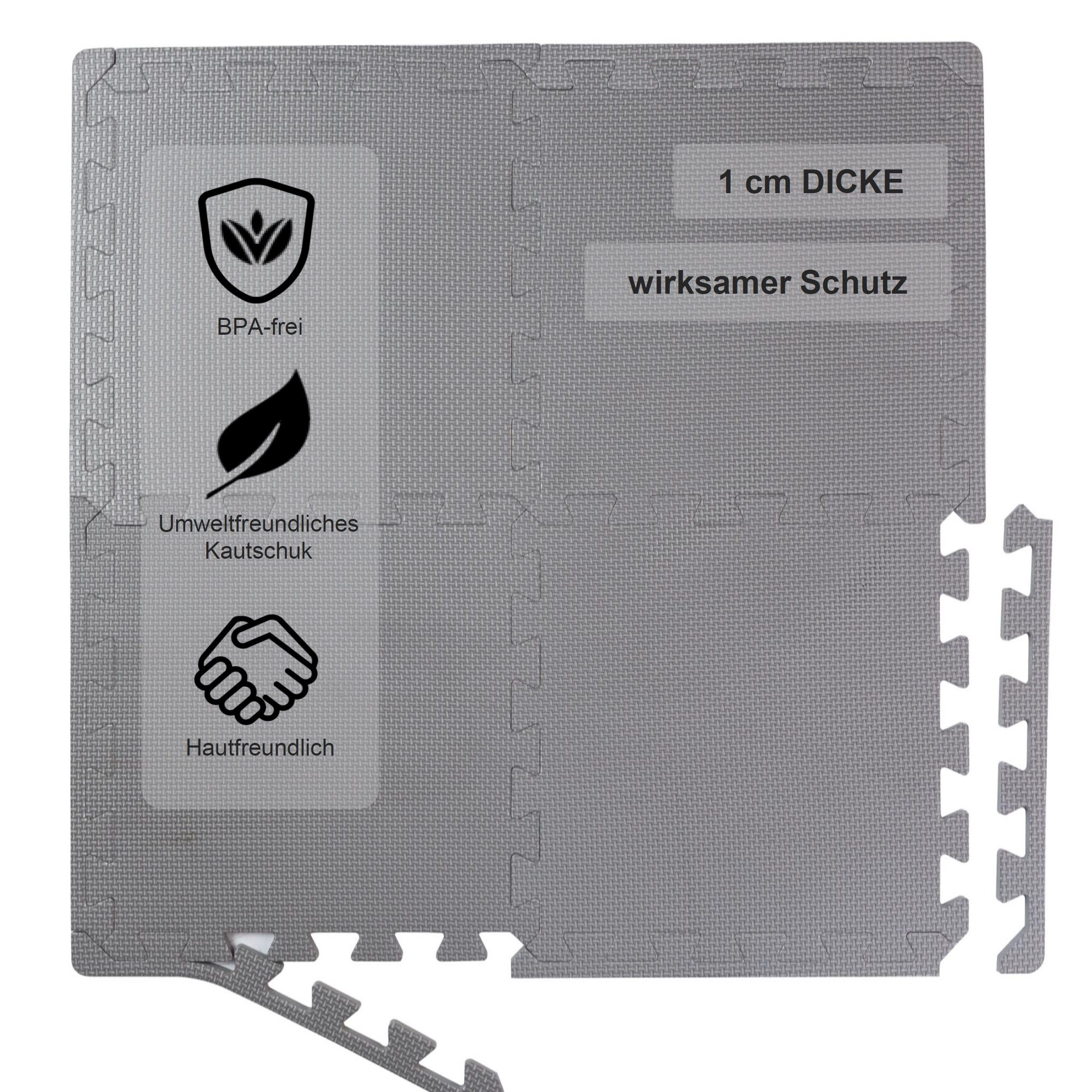 BodenMax Bodenturnmatte BodenMax® bodenschutzmatte sportmatte puzzle, 30x30x1cm (18-St)