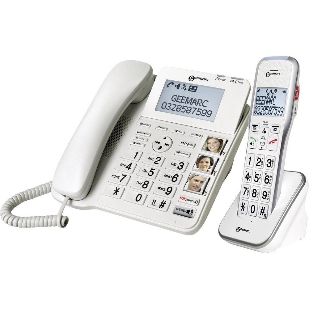 Seniorentelefon Freisprechen, DECT595 Optische Anrufsignalisierung) Geemarc Seniorentelefon (Anrufbeantworter,