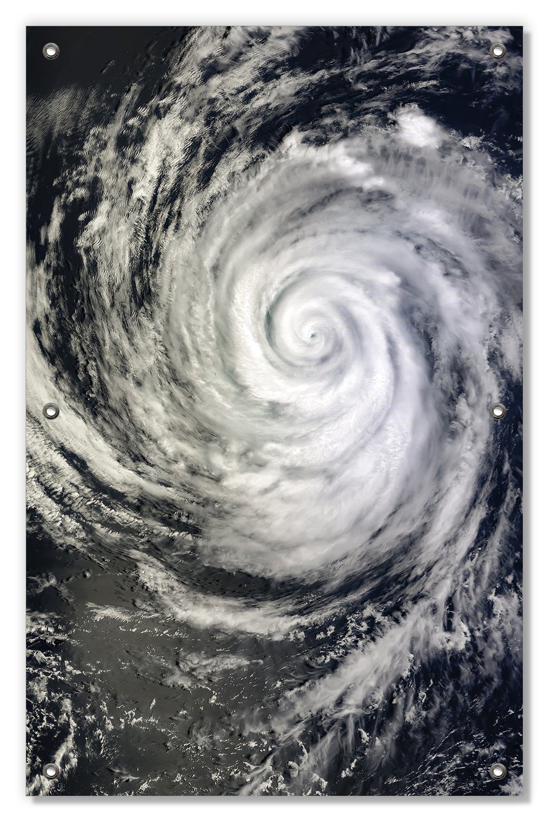 Sonnenschutz Hurrikan von oben - Spiralförmiger Wirbelsturm, Wallario, blickdicht, mit Saugnäpfen, wiederablösbar und wiederverwendbar