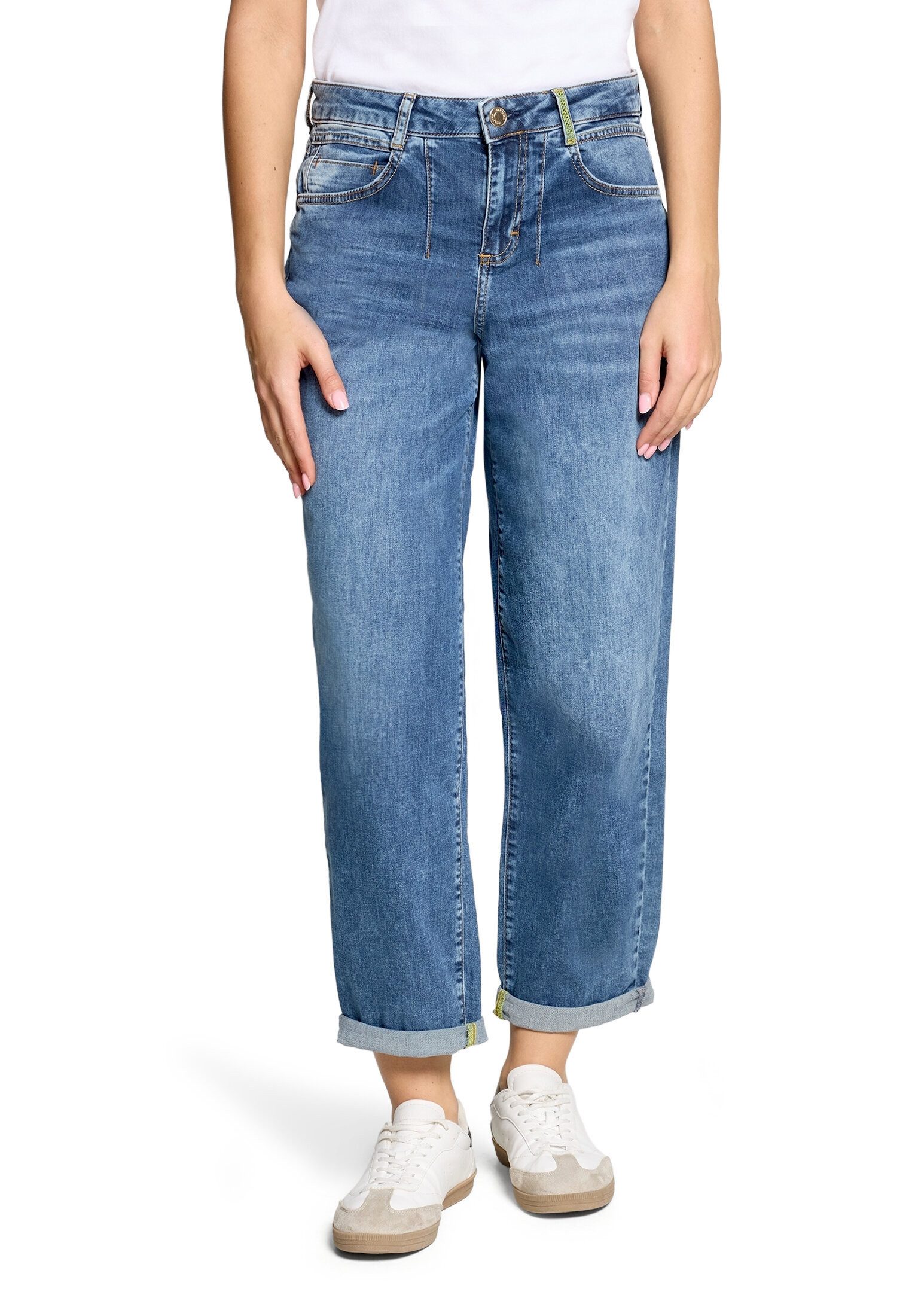 Cartoon Ankle-Jeans Damen mit Waschung