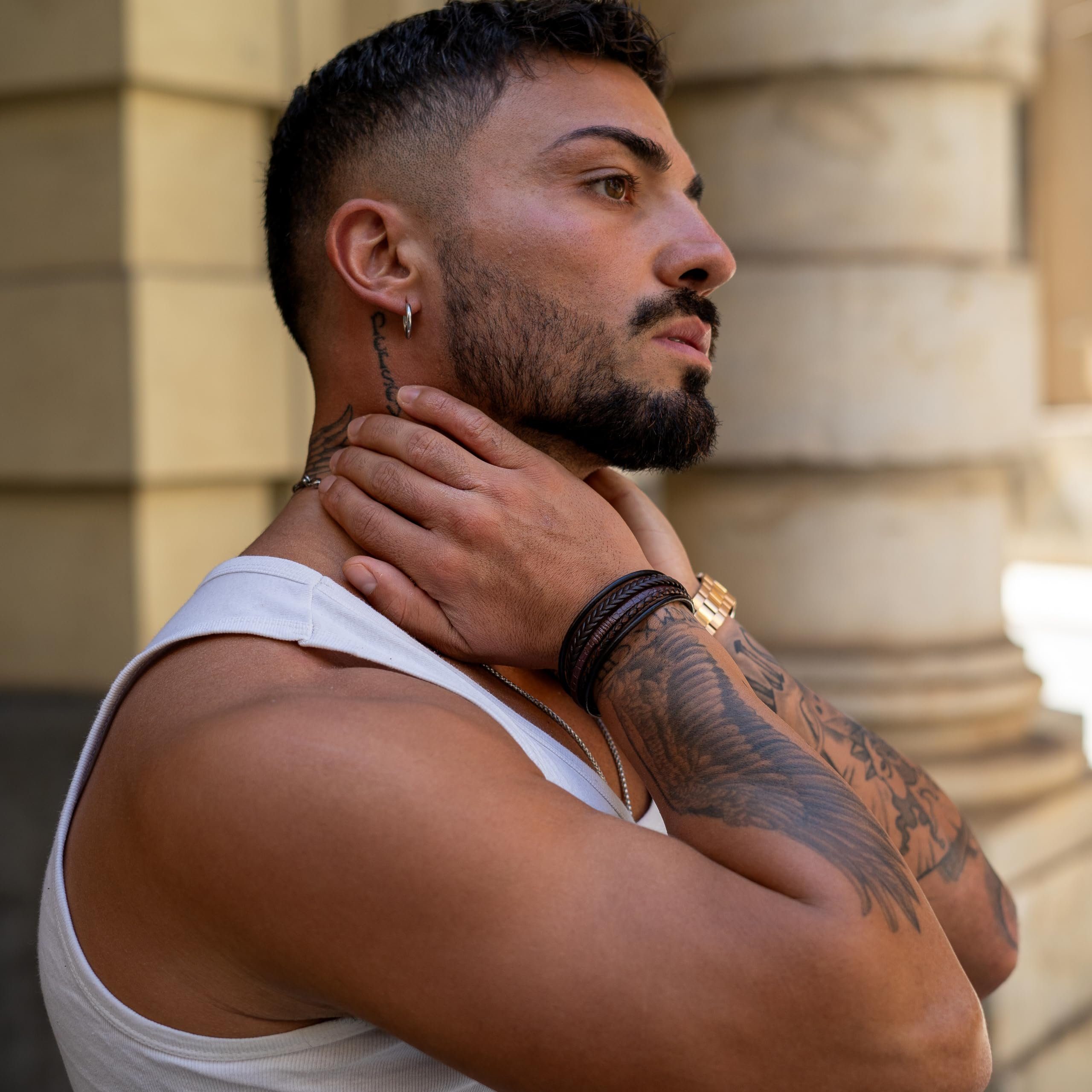 SERASAR Armband Premium-Lederarmband für Herren [Wild] (Classic, elegant, casual, 1-tlg), Made of Genuine Leather, Adjustable length with an extra link