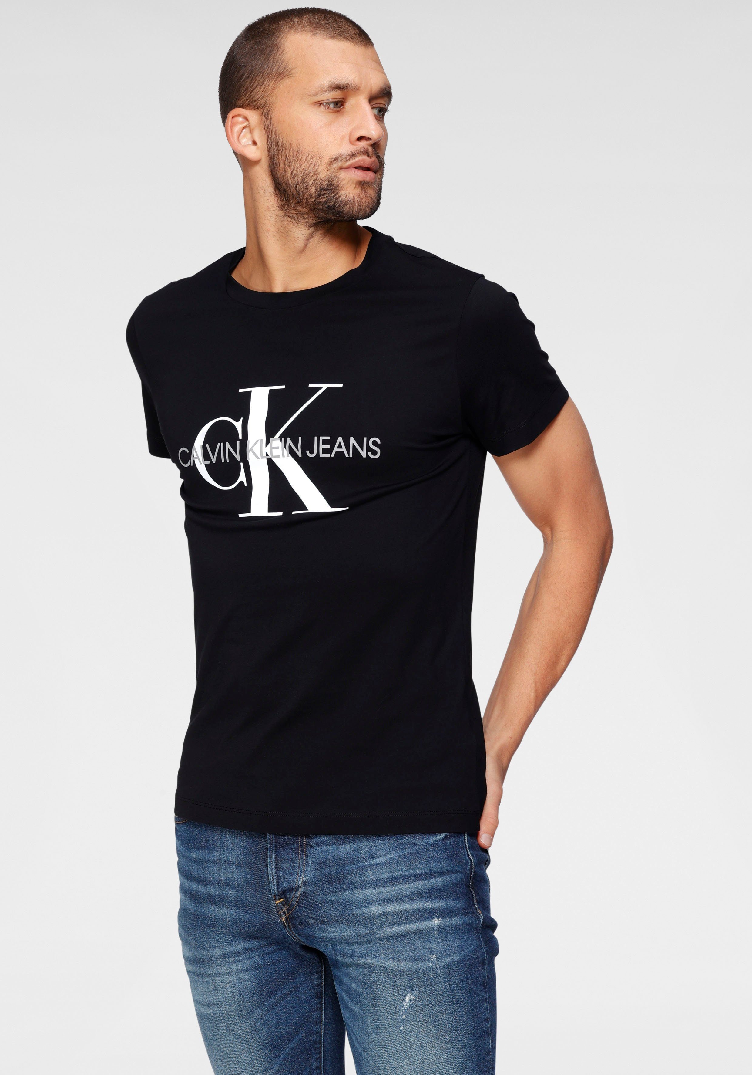 T-Shirt TEE Klein Jeans SLIM MONOGRAM ICONIC Black Calvin CK