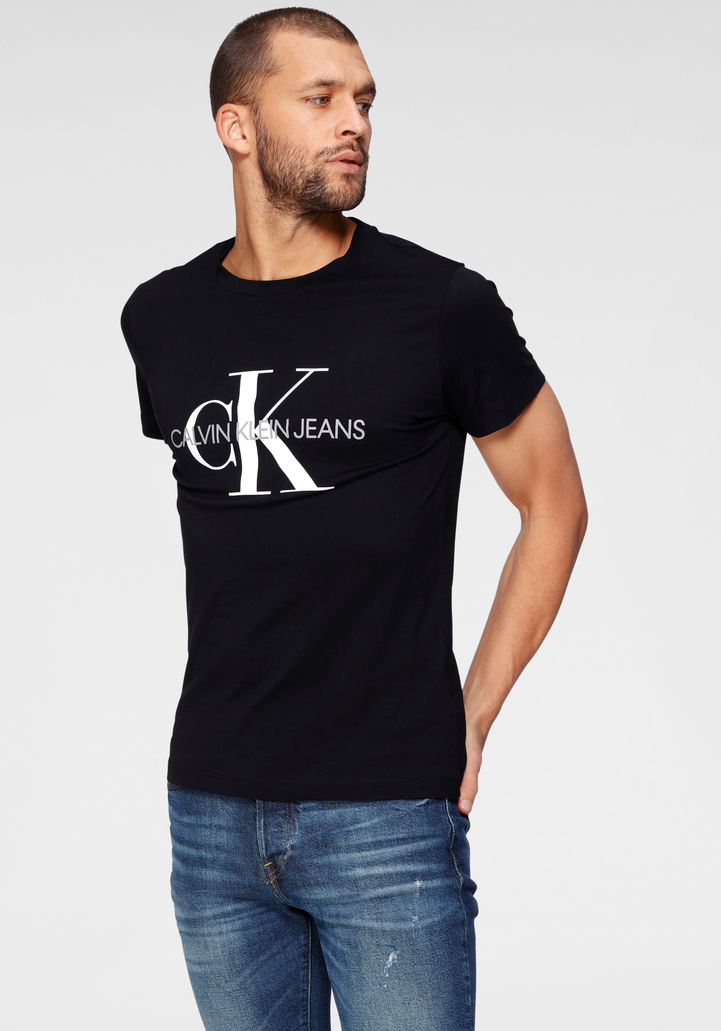 Calvin Klein Jeans T-Shirt ICONIC MONOGRAM SLIM TEE mit großem CK-Print günstig online kaufen