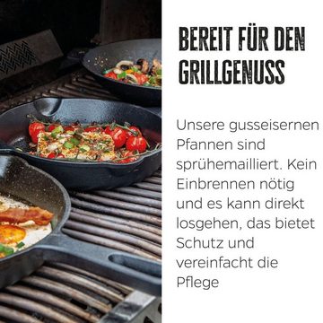 Grillfürst Grillpfanne Grillfürst Gusseisenpfanne mit 2 Griffen Ø 35 cm