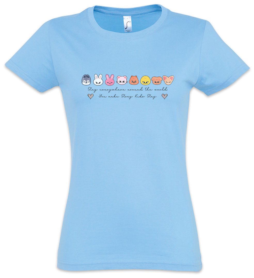 Urban Backwoods Print-Shirt Stay Pop 2 Damen T-Shirt Musik Kids Kpop K-Pop 4th Generation Stray (1-tlg) Boy Group Idol Band
