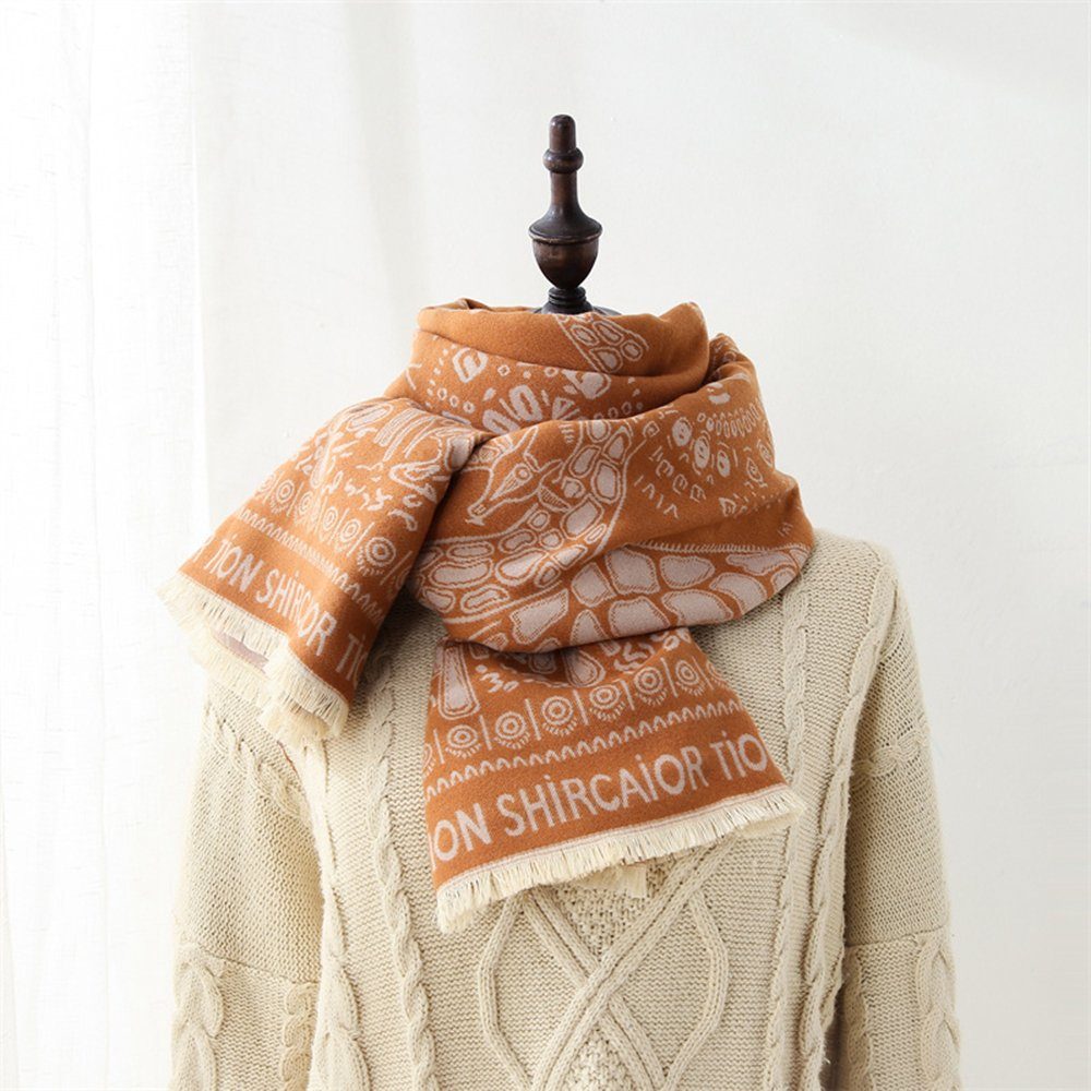Kaschmirschal – lässiger Braun warmer Schal bedruckt Schal), verdickt, Weich wunderschön (1-tlg, SCOHEAD Winterfrauen und bequem