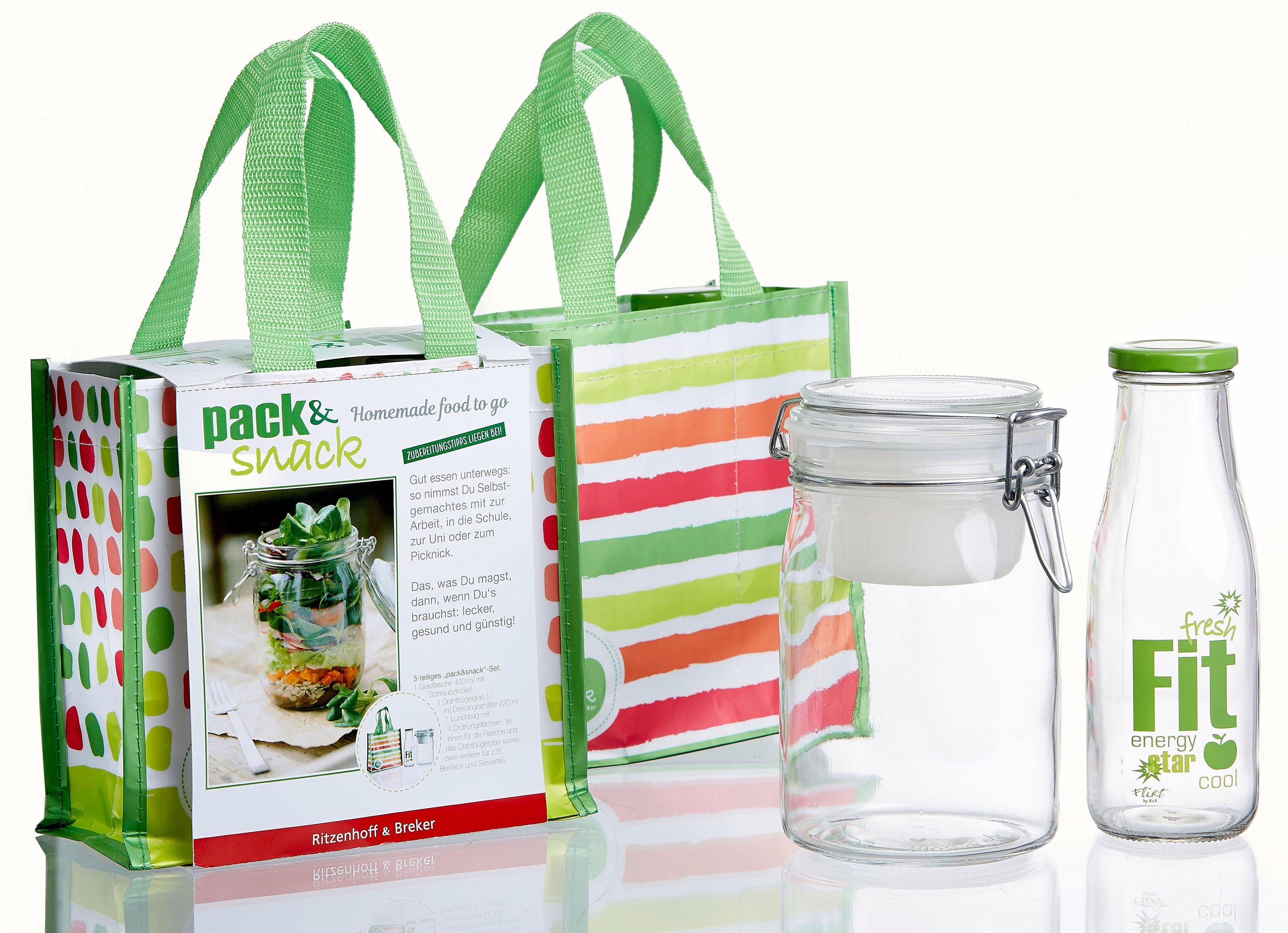 Lunchbox »Pack & Snack«, Glas, (Set, 3 tlg) Lunchbox »Pack & Snack«, Glas, (Set, 3 tlg)