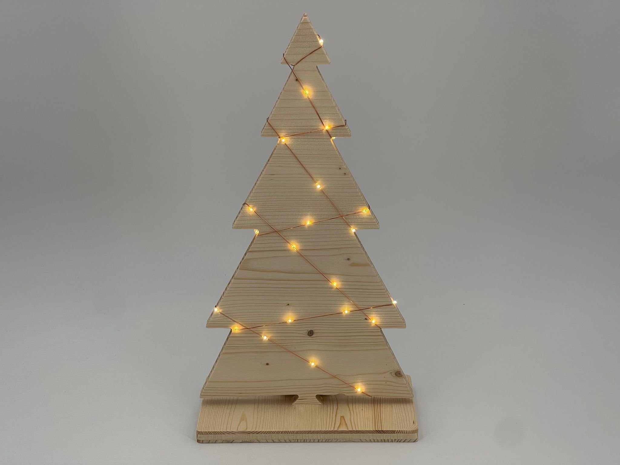 Kahyko Dekobaum, Weihnachtsbaum aus Holz mit LED Beleuchtung -  Weihnachtsdekoration - Holzweihnachtsbaum - Adventsdekoration