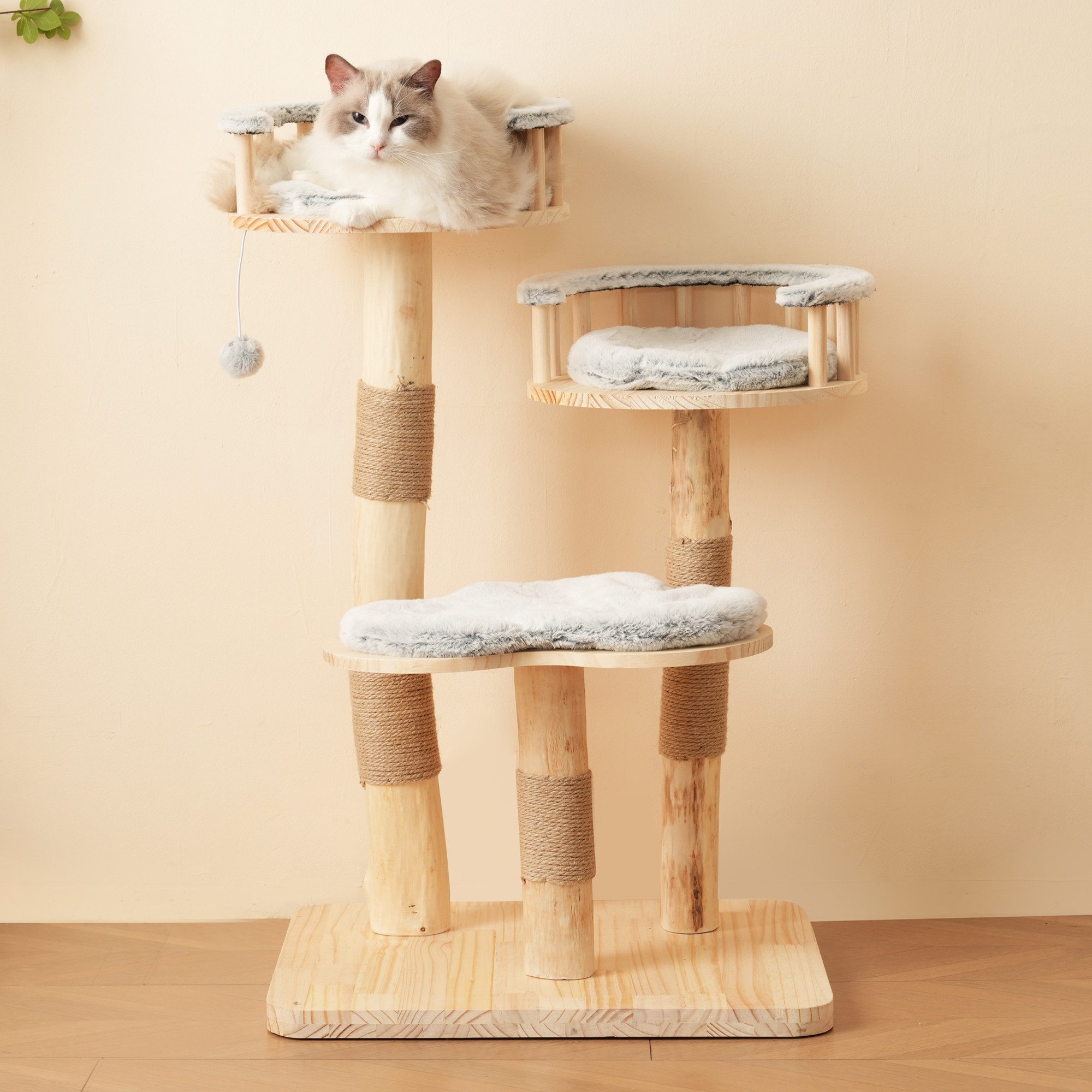 Flieks Kratzbaum PURELOVE, Katzenbaum 60x48x98cm mit 3-stufigem Sprungbrett günstig online kaufen