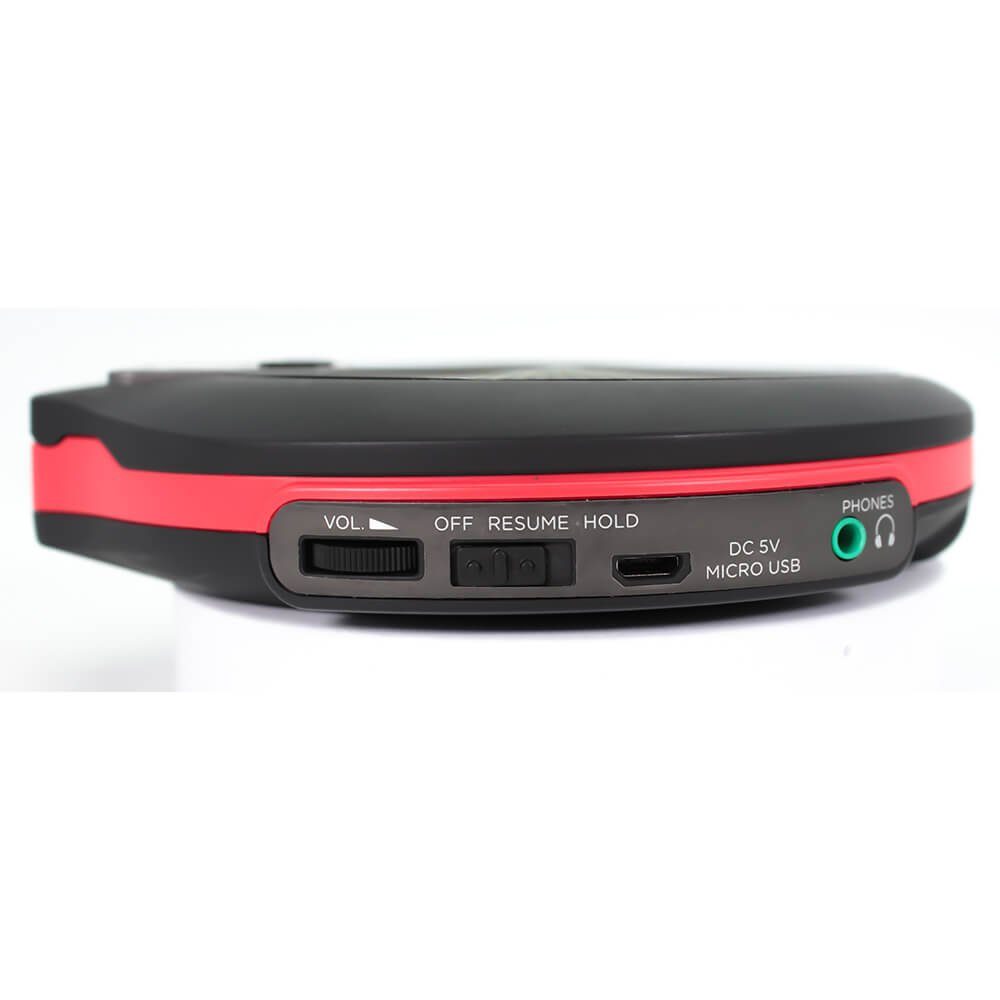 PCD-810BK CD/CD-R/MP3 tragbarer Spieler, tragbarer schwarz Earphones ESP rot und mit Tasche, CD-Player Aiwa